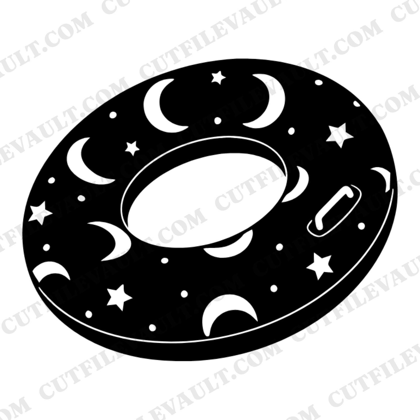 Celestial Donut Float SVG PNG, Mystical Pool Toy Cut File, Summer Beach Inner Tube Cricut Silhouette — view 1