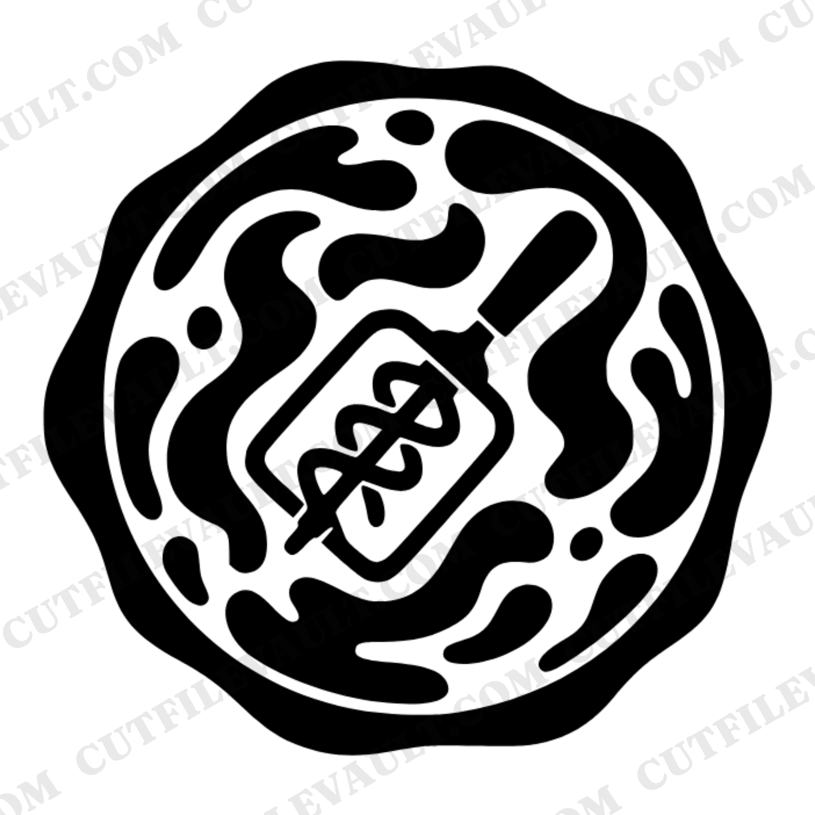 Vintage Ice Cream Dasher SVG PNG, Wax Seal Emblem Cut File, Retro Kitchen Culinary Crafter Design — view 1