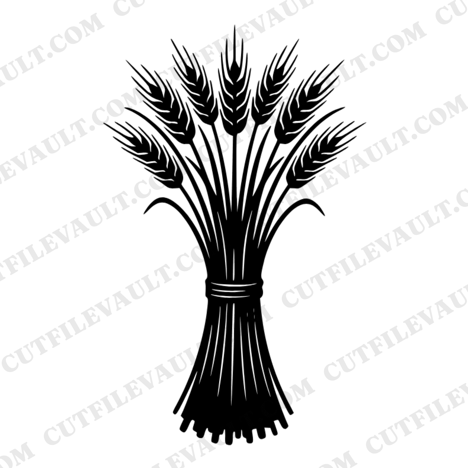 Summer Solstice Wheat Sheaf SVG PNG, Scandinavian Silhouette Cut File, Farmhouse Harvest Decor — view 1