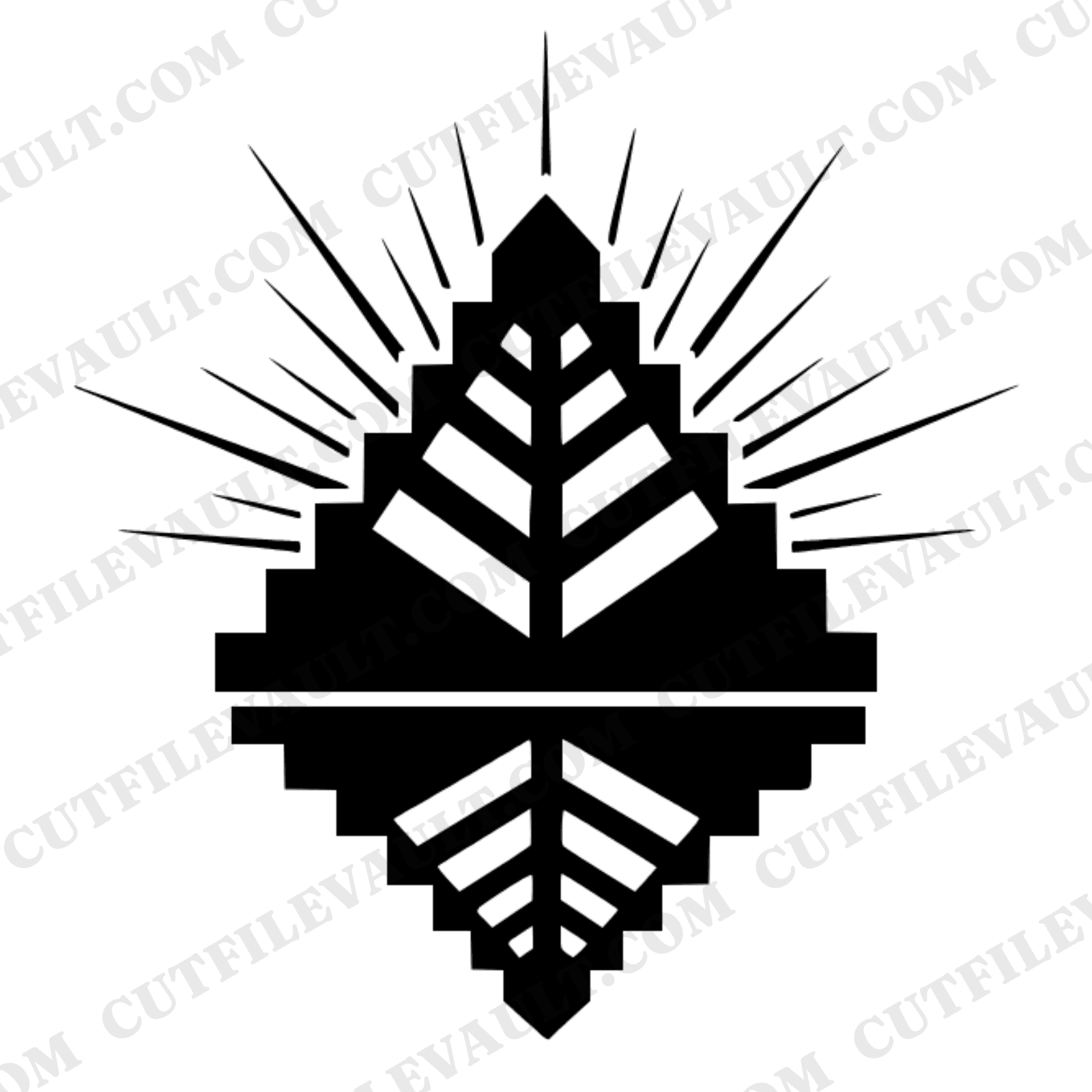 Summer Solstice Sundial SVG PNG Art Deco Geometric Shadow Design Cut File for Cricut Silhouette — view 1