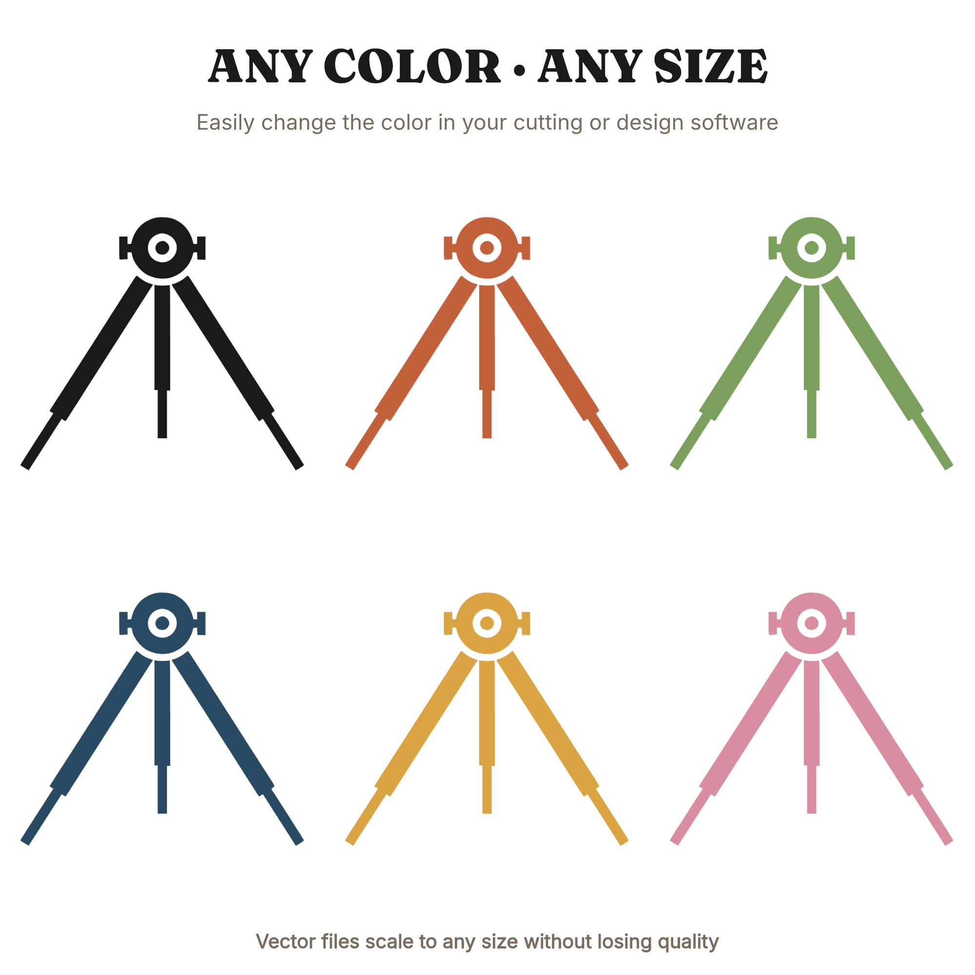 Telescope Tripod SVG PNG Low Angle Silhouette Mid-Century Astronomy Cut File Meteor Watch Day — view 2