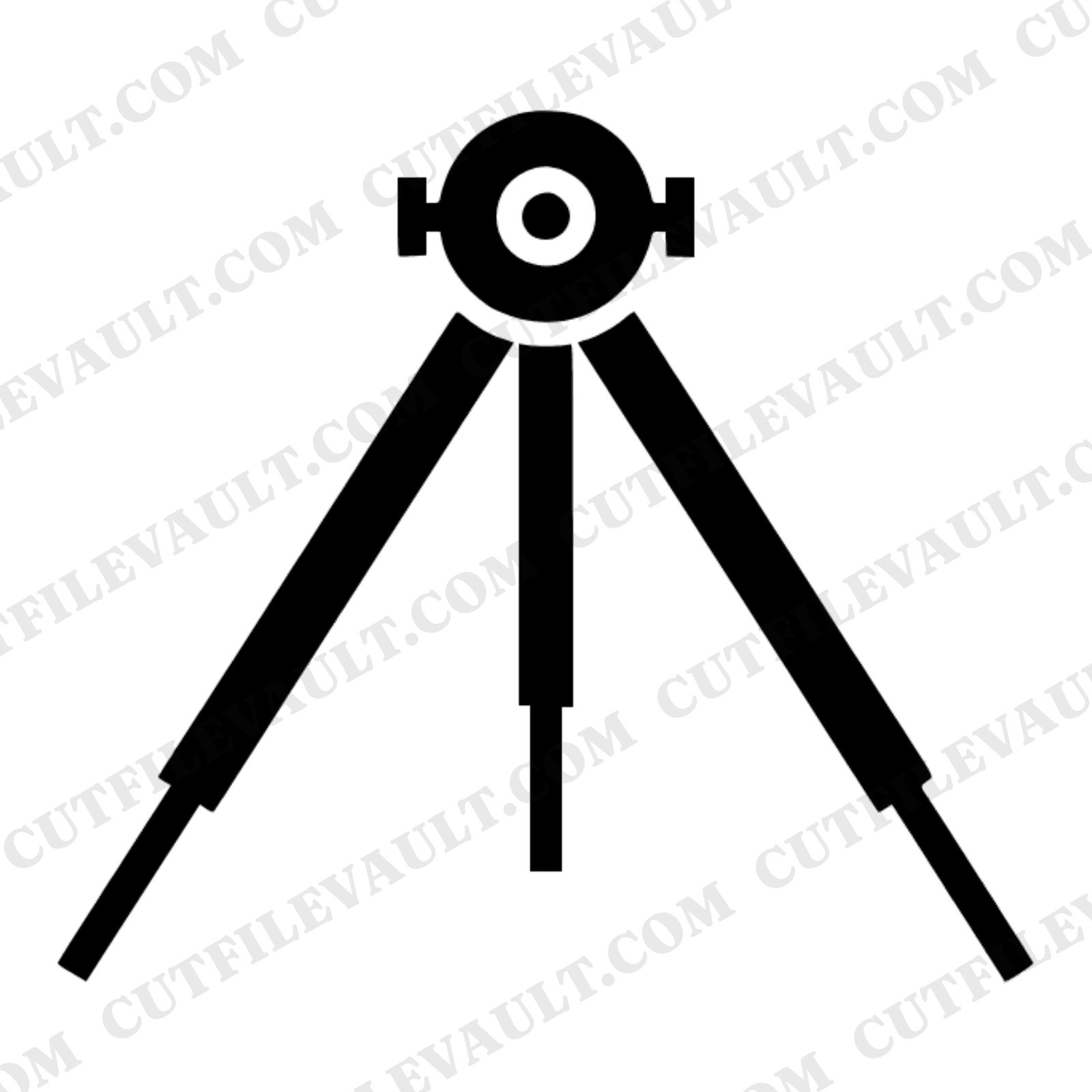 Telescope Tripod SVG PNG Low Angle Silhouette Mid-Century Astronomy Cut File Meteor Watch Day — view 1