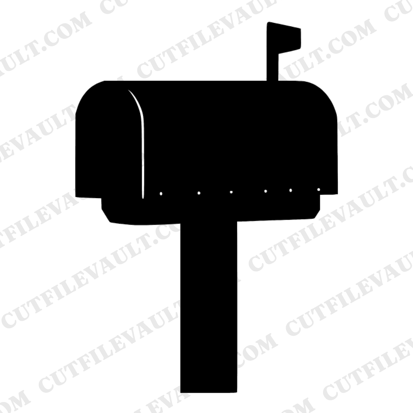 Vintage Rural Mailbox SVG PNG, Retro 70s Flag Day Americana Cut File, Country Mailbox Silhouette — view 1