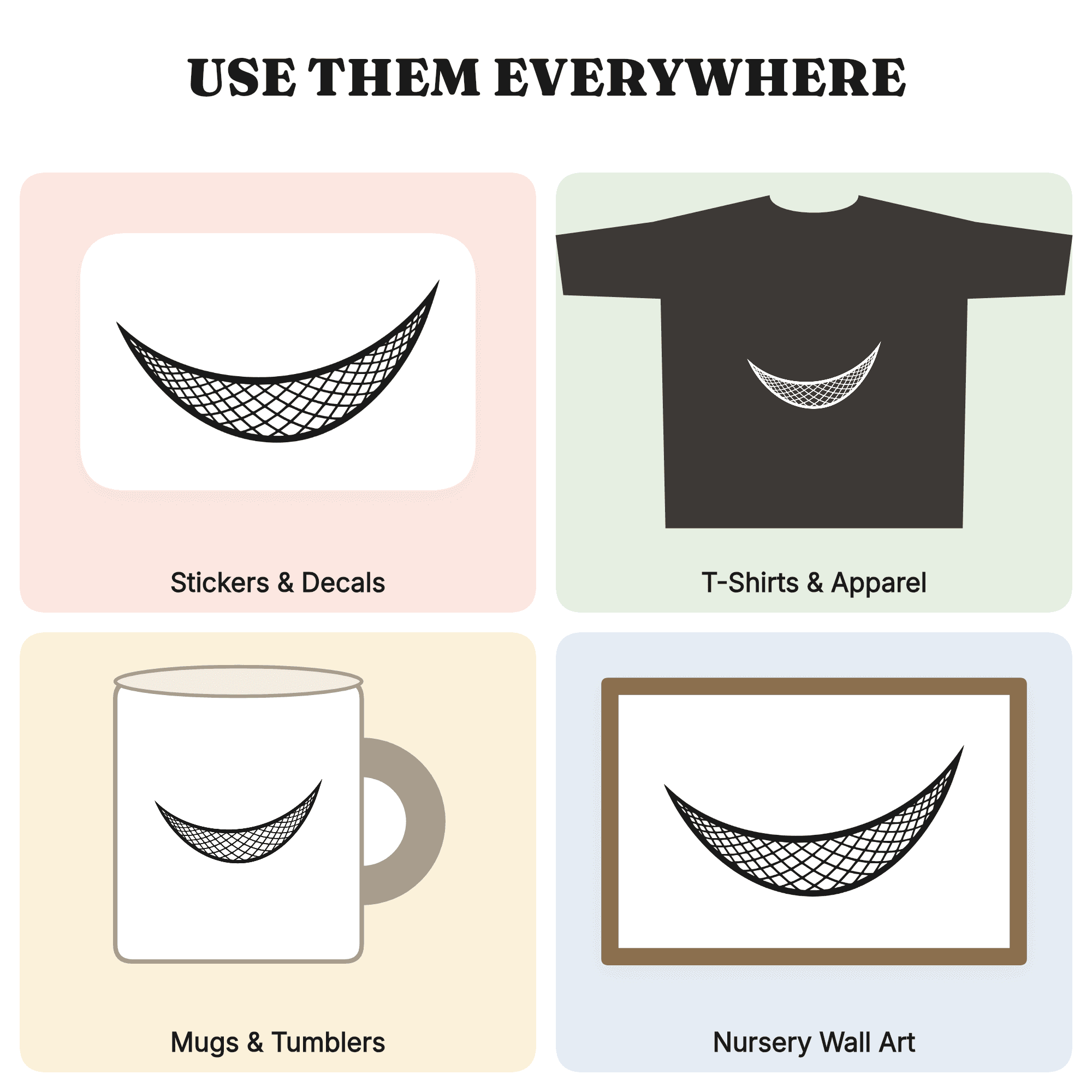 Hammock Day SVG PNG Diamond Netting Silhouette Cut File for Cricut National Hammock Day Design — view 3