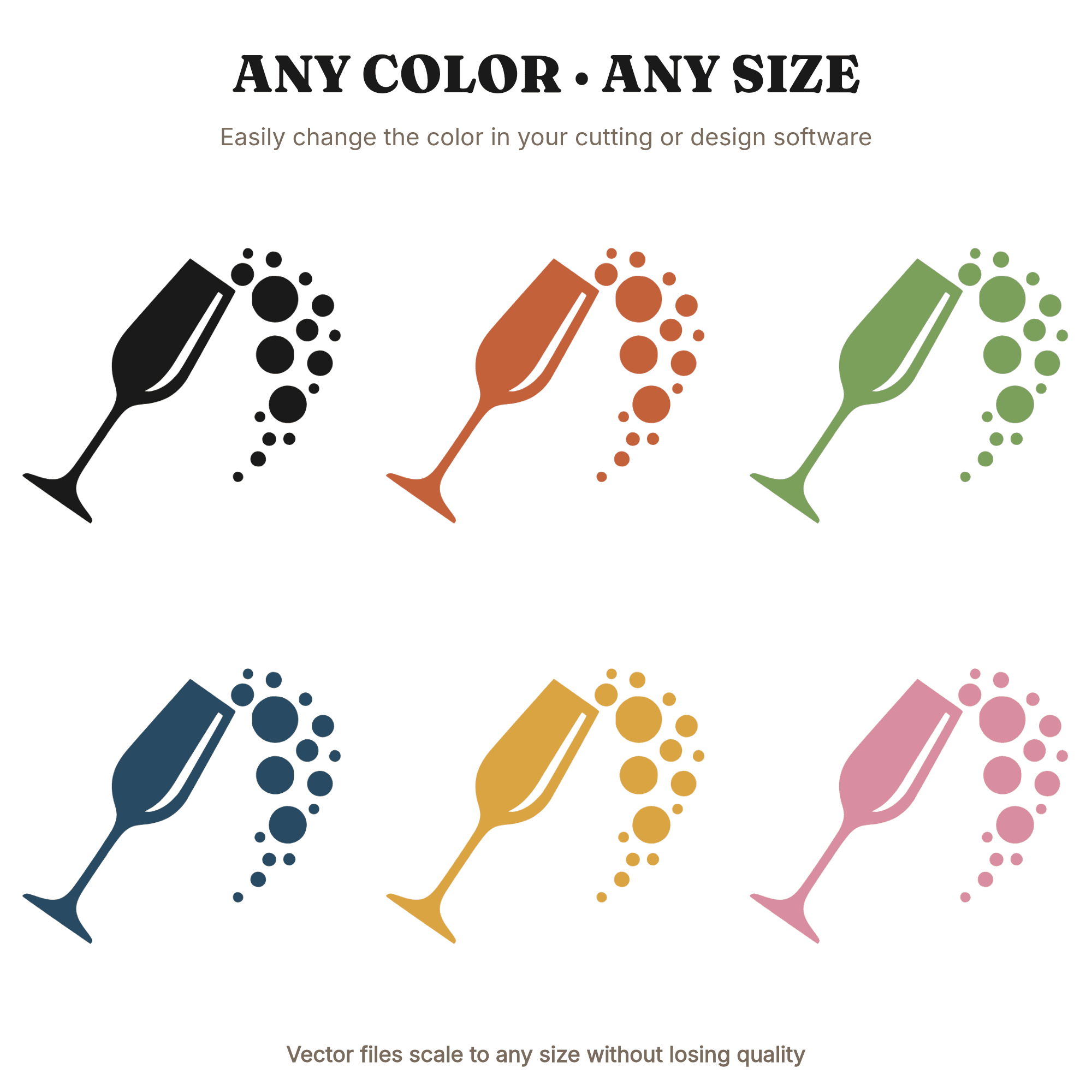 Champagne Toast SVG PNG, Mid Century Modern Retro Wedding Celebration Cut File for Cricut — view 2