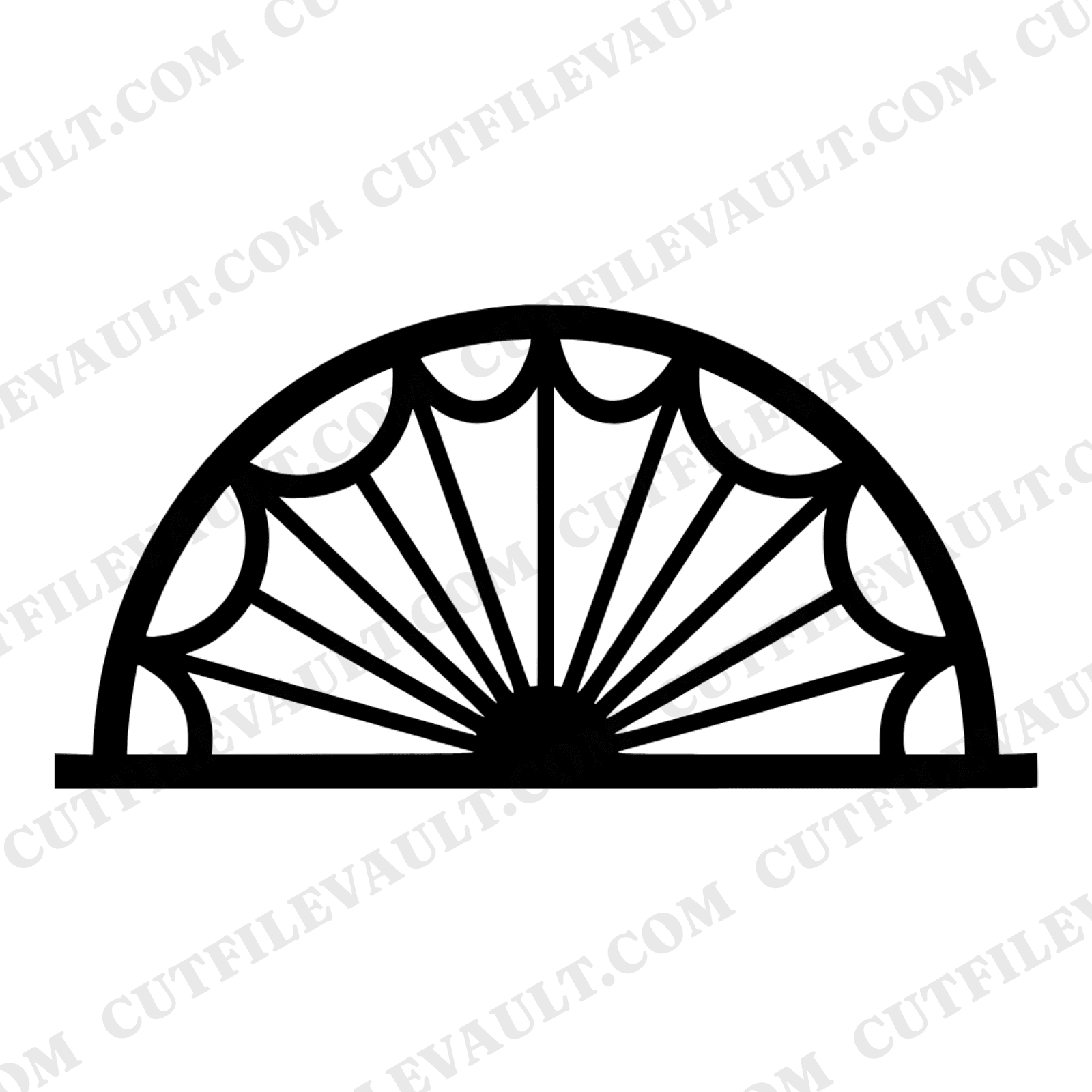 Protractor SVG PNG, Geometric Fan Academic Emblem Silhouette, Back to School Cut File Design — view 1