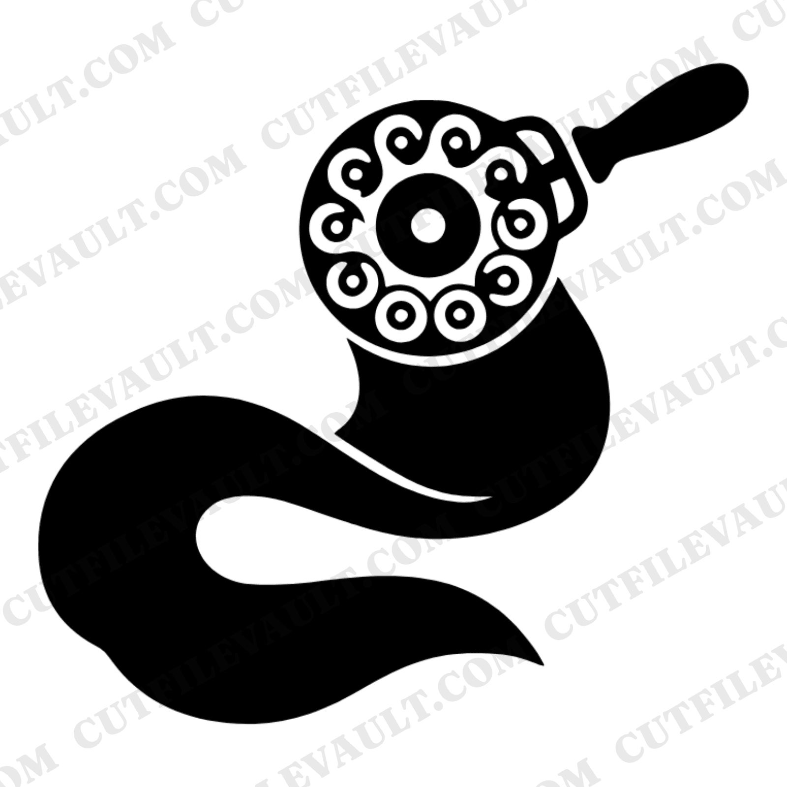 Vintage Donut Cutter SVG PNG, Boho Rolling Dough Ribbon Clipart, Bakery Kitchen Cut File — view 1