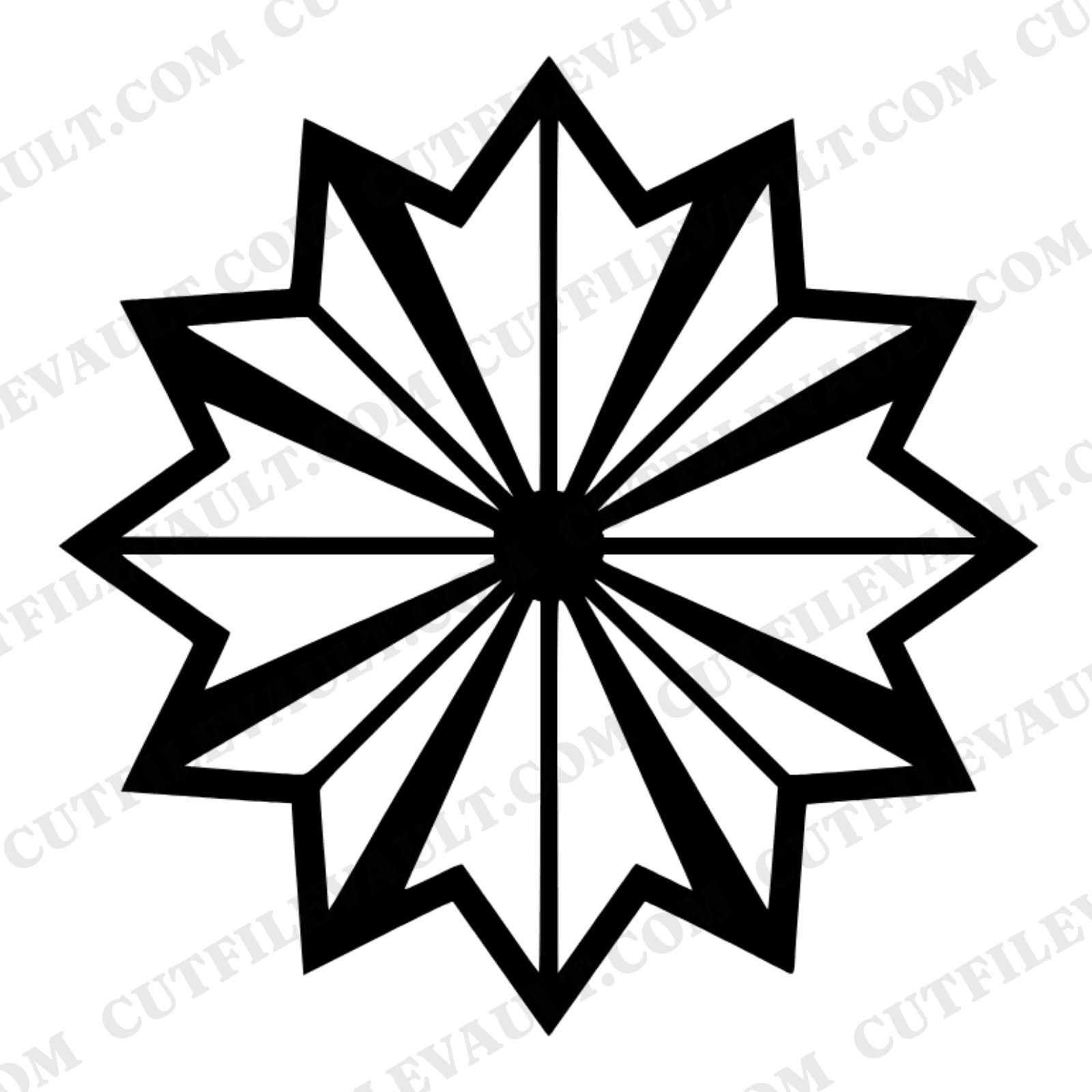 Summer Solstice Beach Umbrella SVG PNG Art Deco Geometric Radial Sunburst Cut File Design — view 1