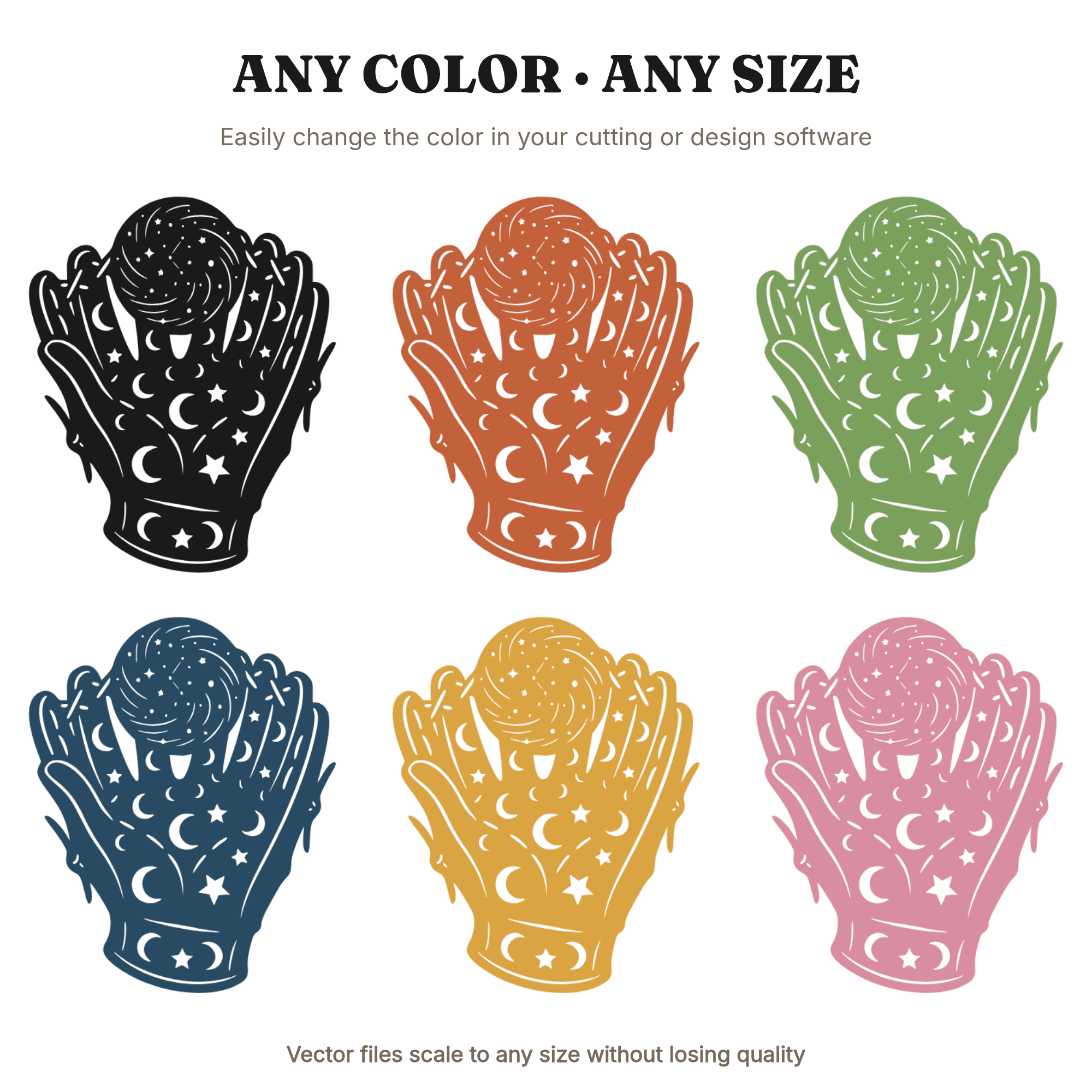Celestial Baseball Glove SVG PNG, Cosmic Catching Pose Cut File, Mystical Sports Dad Gift Design — view 2