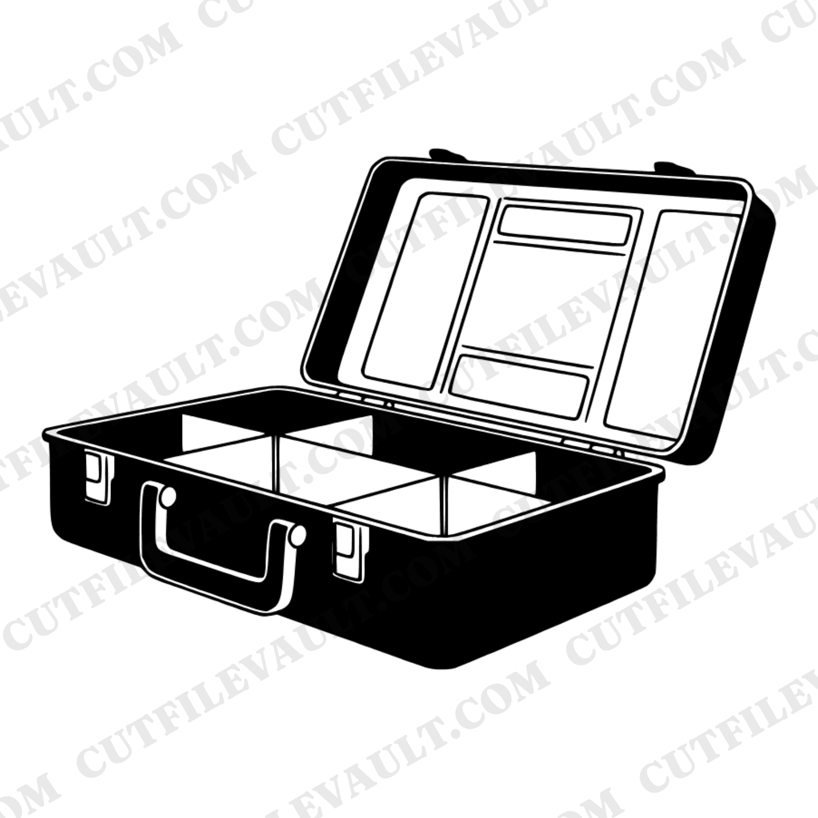 Vintage Tackle Box SVG PNG, Fishing Father's Day Cut File, Mid-Century Minimal Dad Gift Design — view 1