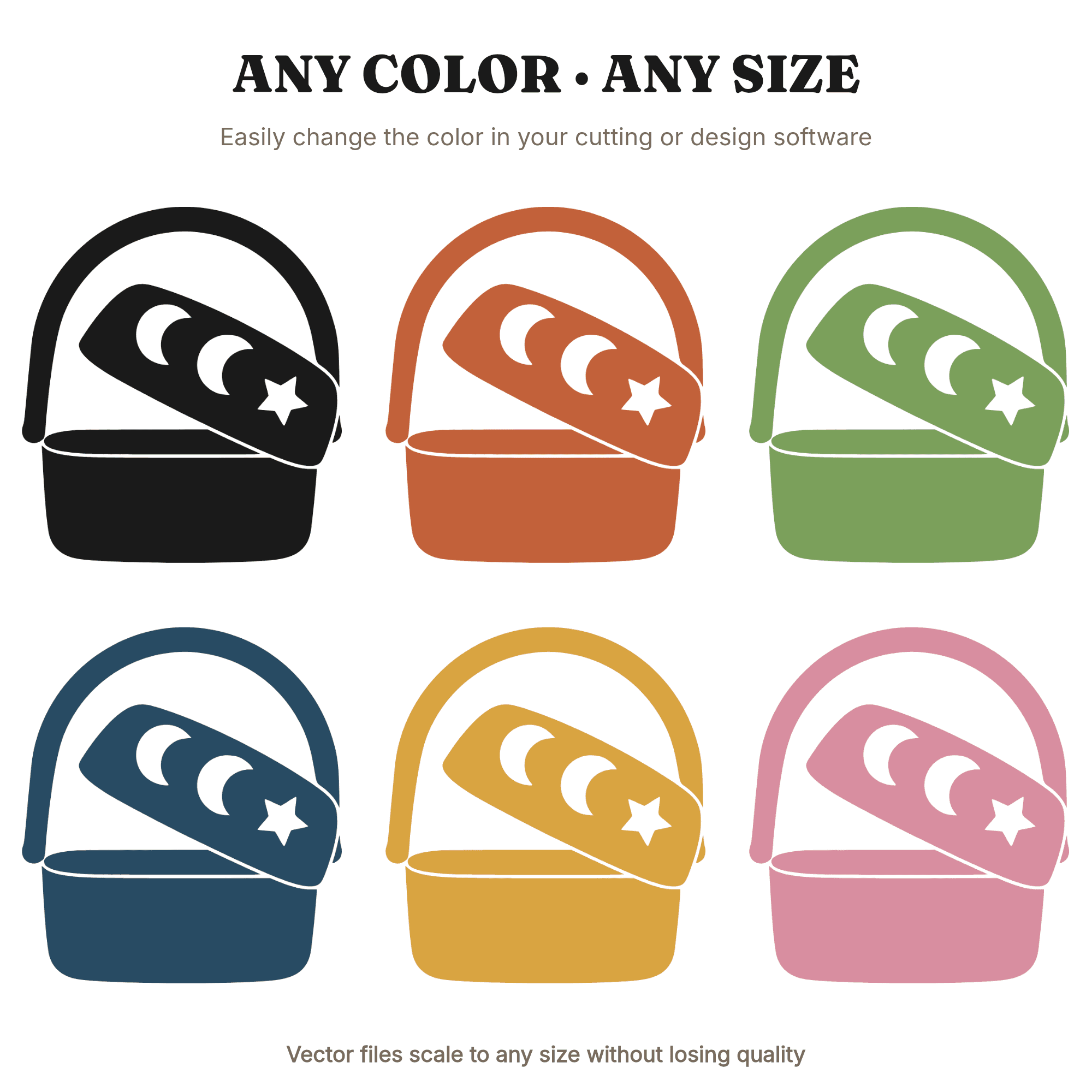 Mystical Moon Lunchbox SVG PNG, Kawaii Celestial Lunchbox Cut File, Back to School SVG Design — view 2
