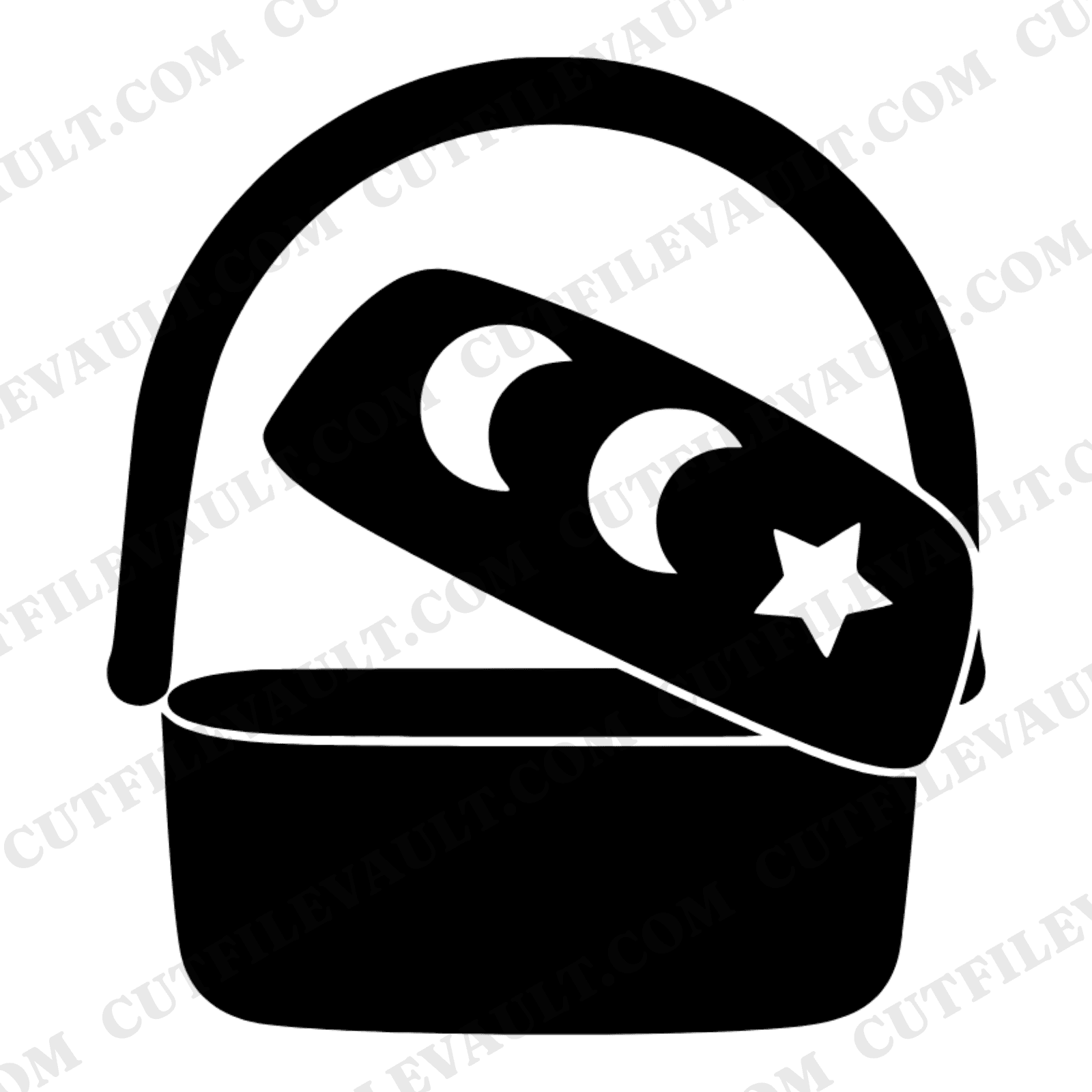 Mystical Moon Lunchbox SVG PNG, Kawaii Celestial Lunchbox Cut File, Back to School SVG Design — view 1