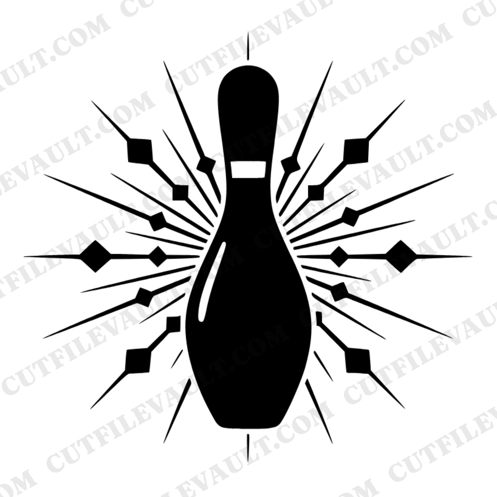 Retro Bowling Pin SVG PNG Father's Day Starburst Vintage Bowling Dad Cut File Cricut Silhouette — view 1