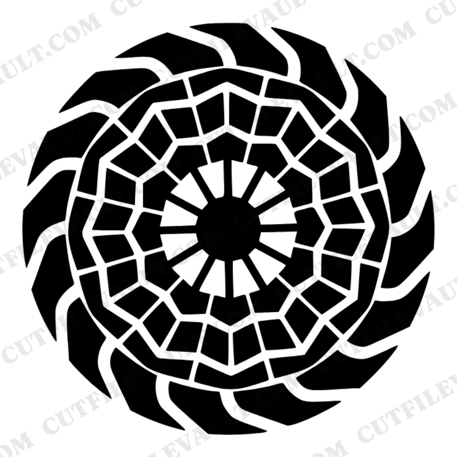 Summer Solstice Tractor Tire Mandala SVG PNG, Rustic Farmhouse Boho Cut File, Rural Americana Design