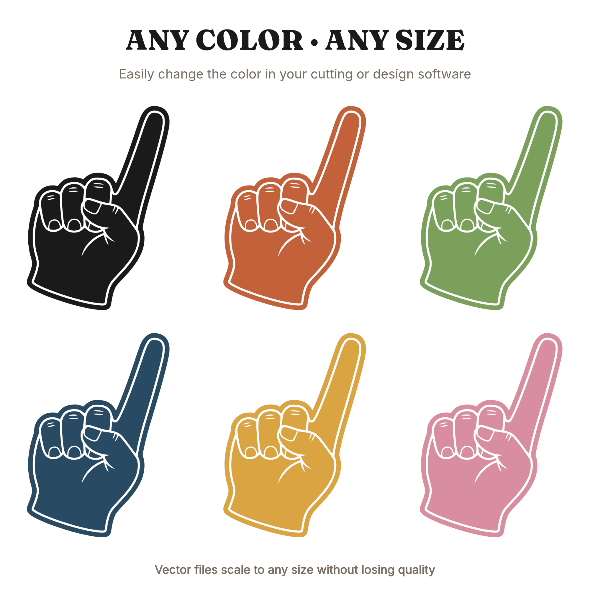 Patriotic Foam Finger SVG PNG Retro Wave 70s Fourth of July Number One Independence Day Cut File — view 2