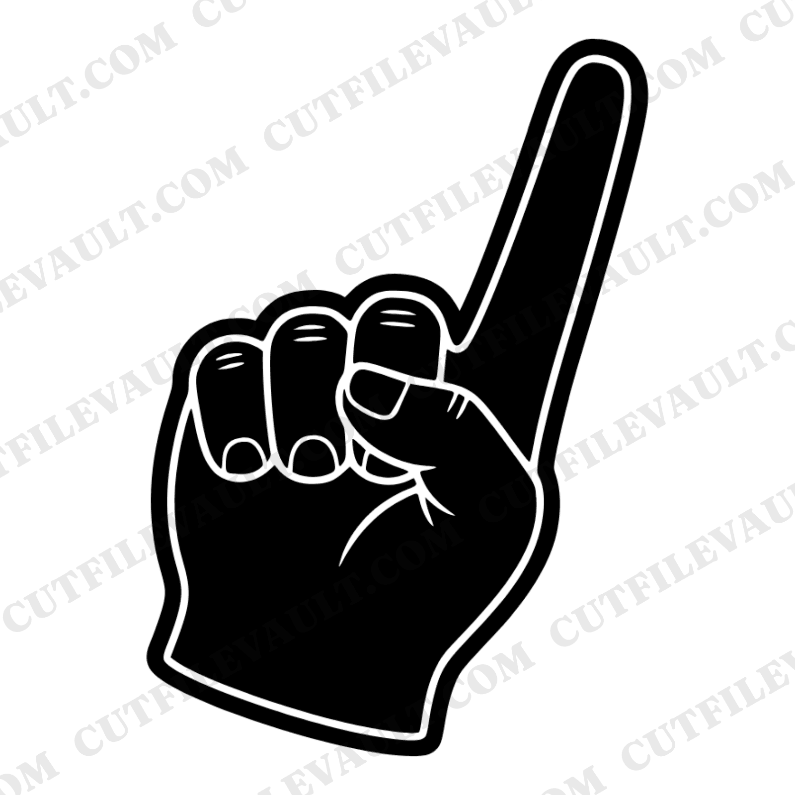 Patriotic Foam Finger SVG PNG Retro Wave 70s Fourth of July Number One Independence Day Cut File — view 1