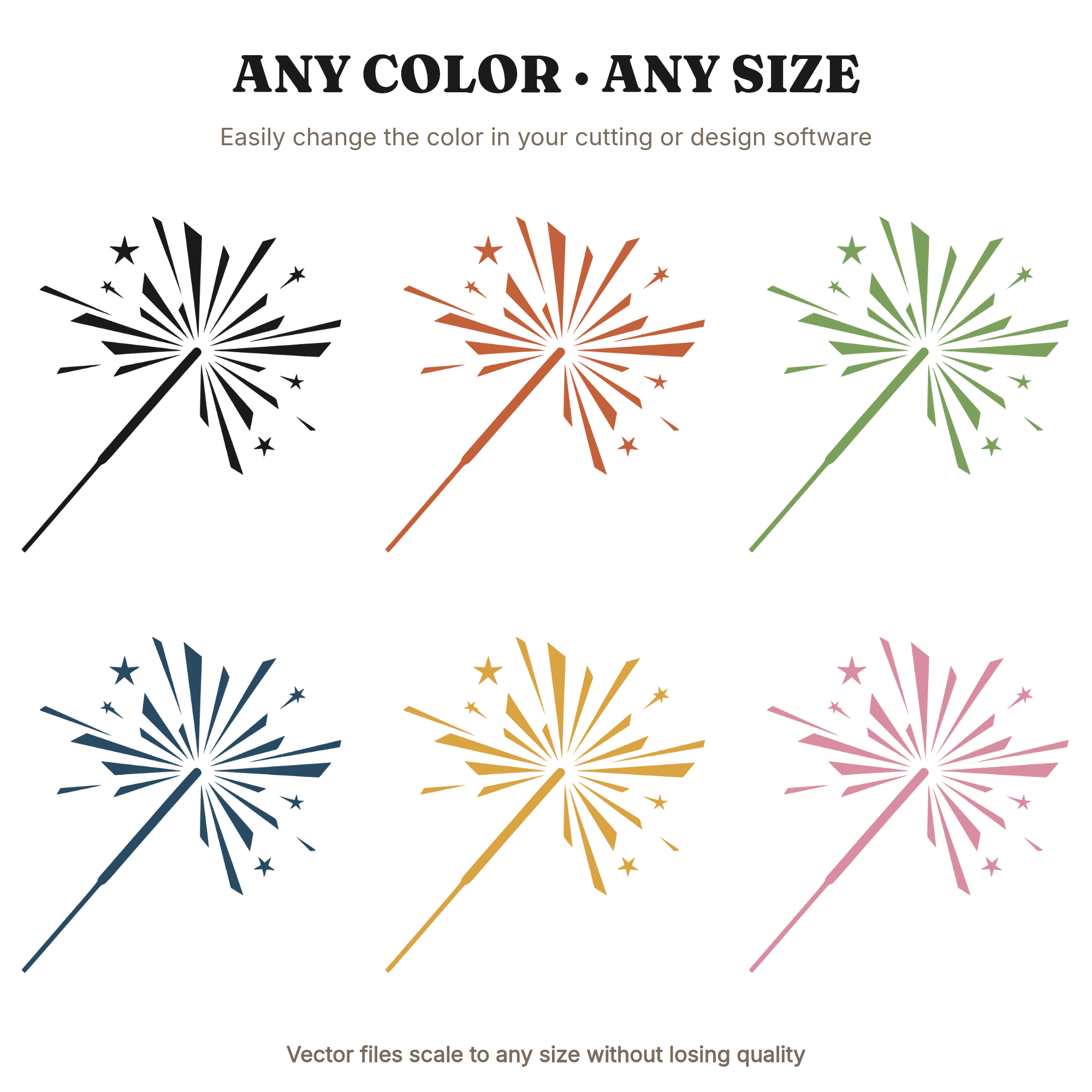 Mid Century Sparkler SVG PNG, Retro Starburst Fourth of July Cut File, Art Deco Patriotic Design — view 2
