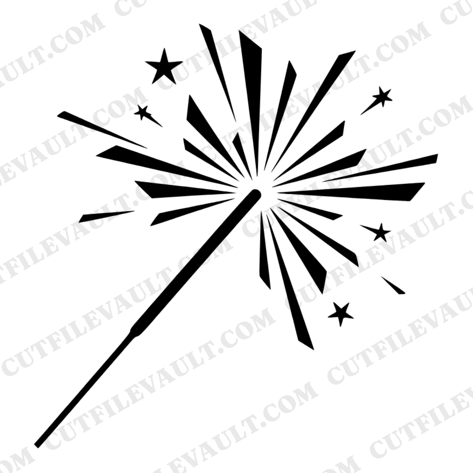 Mid Century Sparkler SVG PNG, Retro Starburst Fourth of July Cut File, Art Deco Patriotic Design — view 1