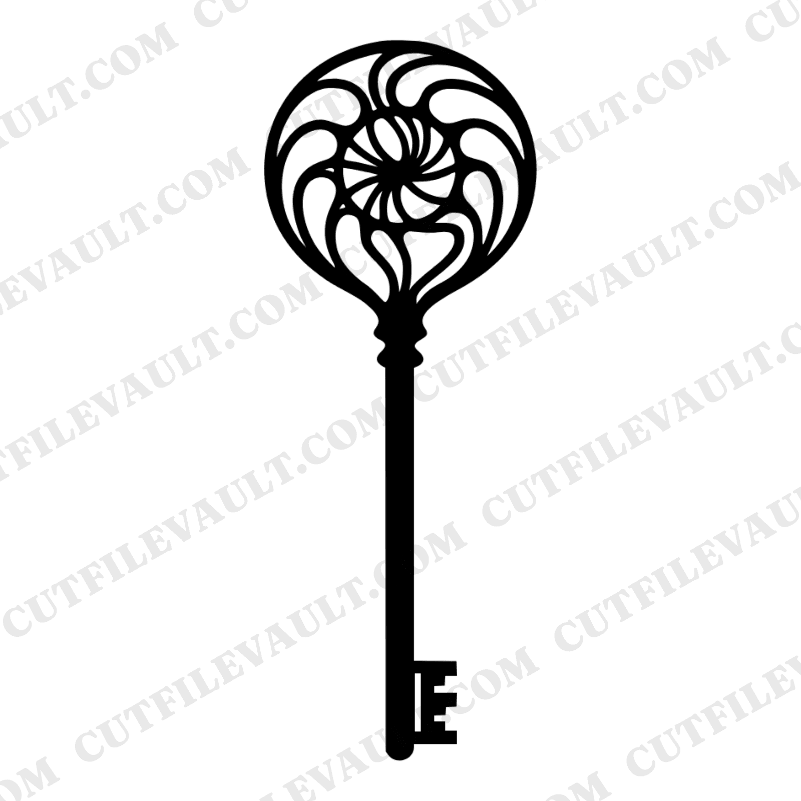 Mystic Skeleton Key SVG PNG, Art Nouveau Spiderweb Bow, Retro 70s Halloween Cut File, Boho Spooky Decor