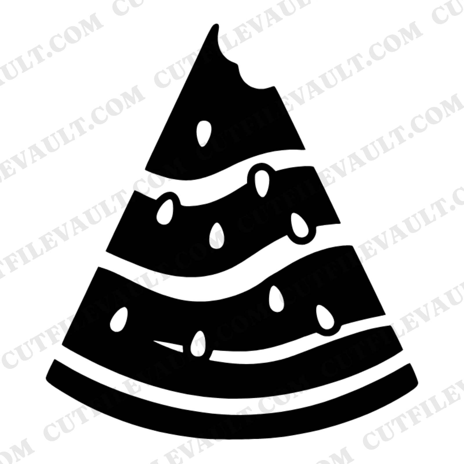 Retro Watermelon SVG PNG, 70s Groovy Watermelon Slice with Bite, Summer Fruit Cut File — view 1