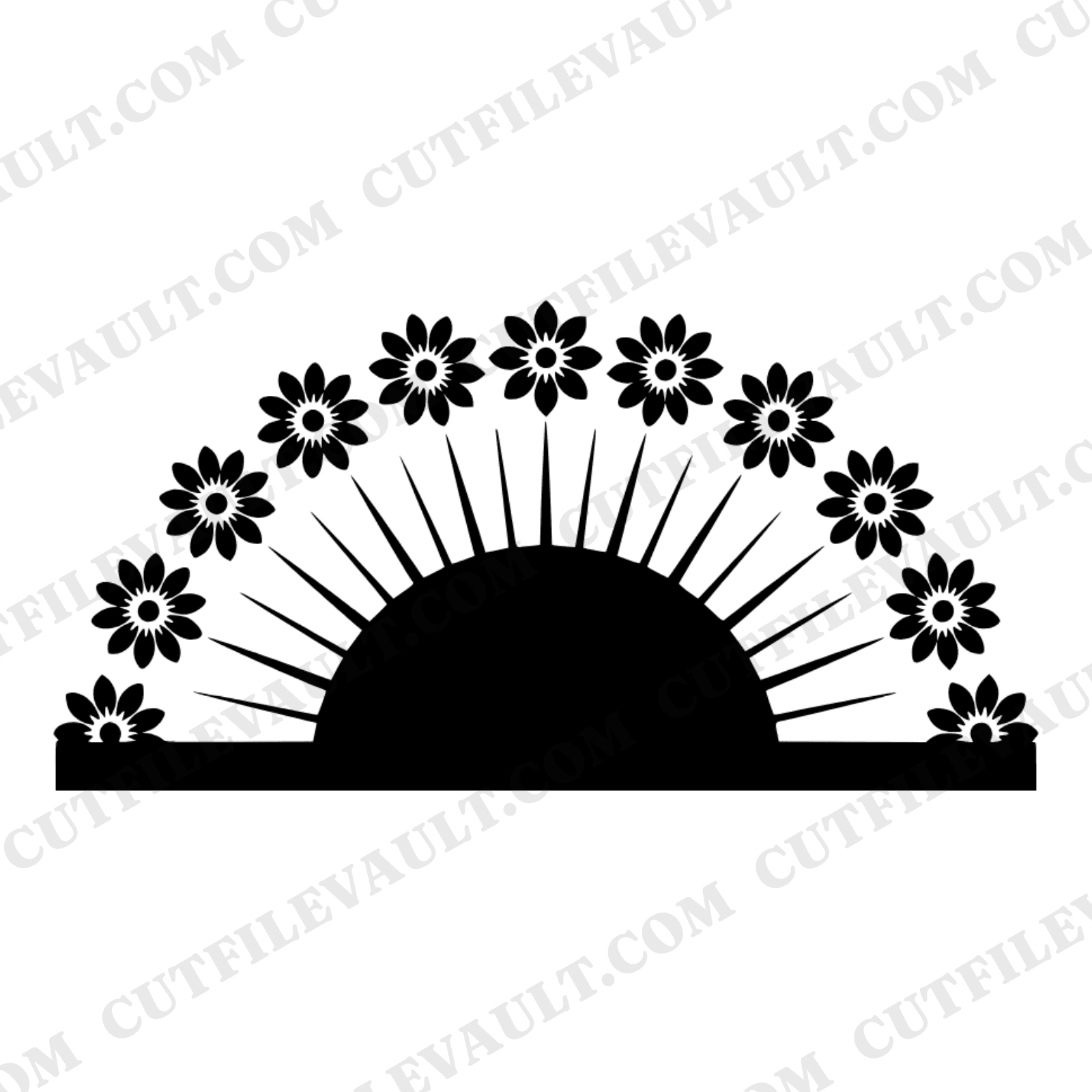 Mandala Protractor SVG PNG, Floral Geometry Cut File, Cottagecore Back to School Design