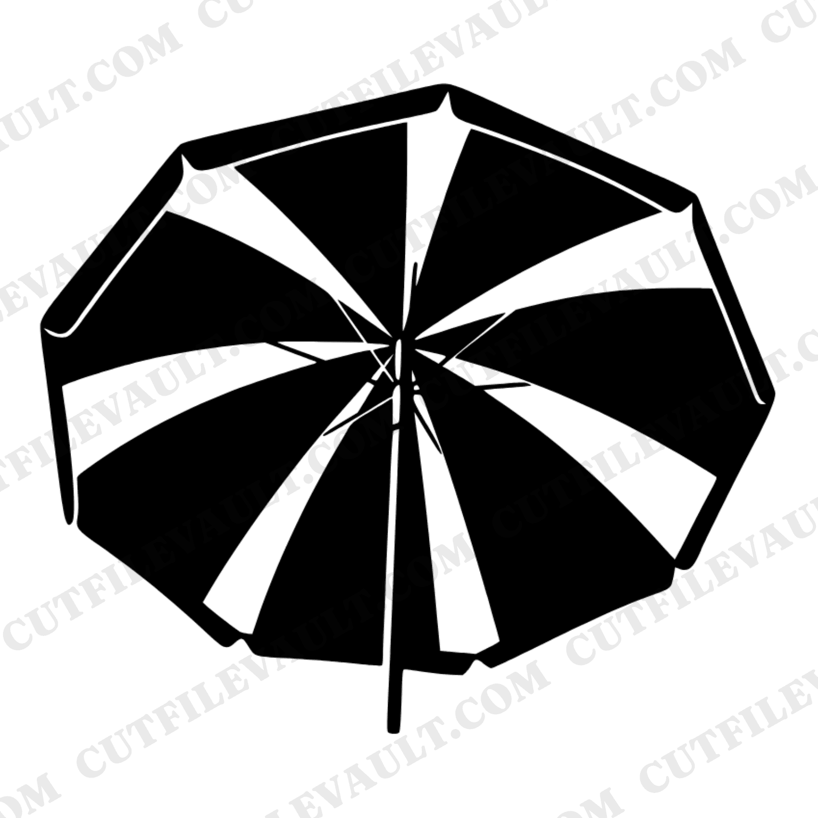 Summer Solstice Beach Umbrella SVG PNG Art Deco Sunburst Cut File Geometric Brutalist Design