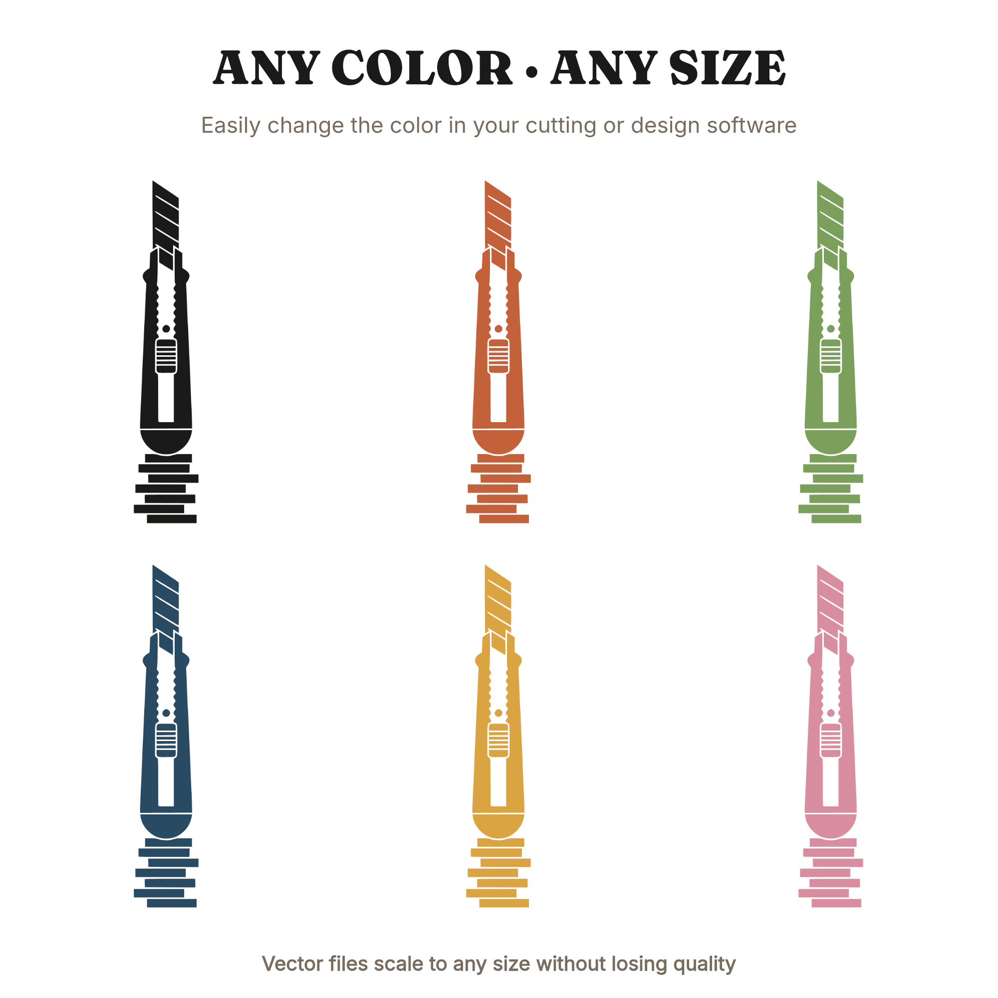 Utility Knife Tower SVG PNG Back to School Craft Cut File Precision Tool Line Art Design — view 2