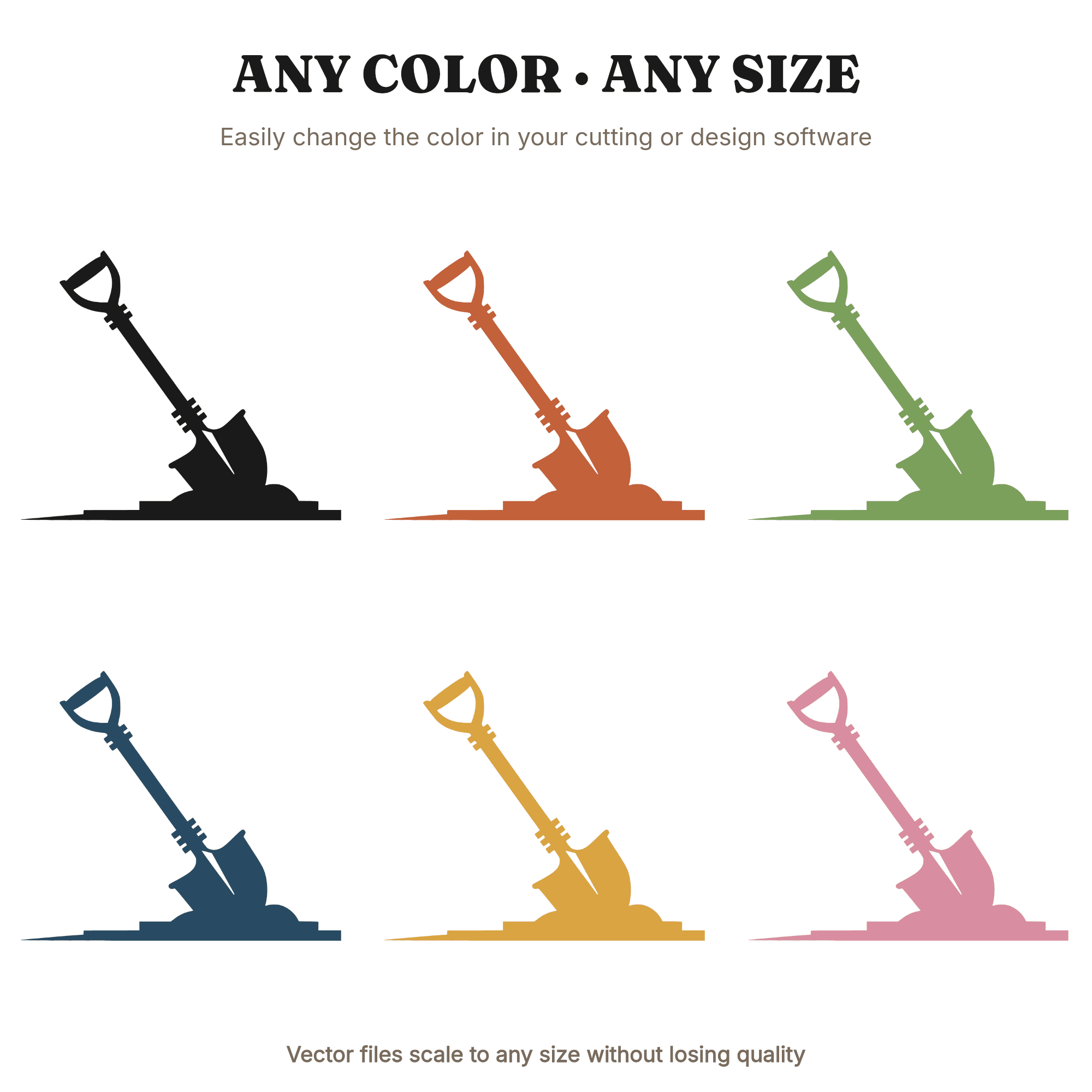 Labor Day Shovel SVG PNG Art Deco Silhouette Cut File Tribute Worker Tool Patriotic America Builder — view 2