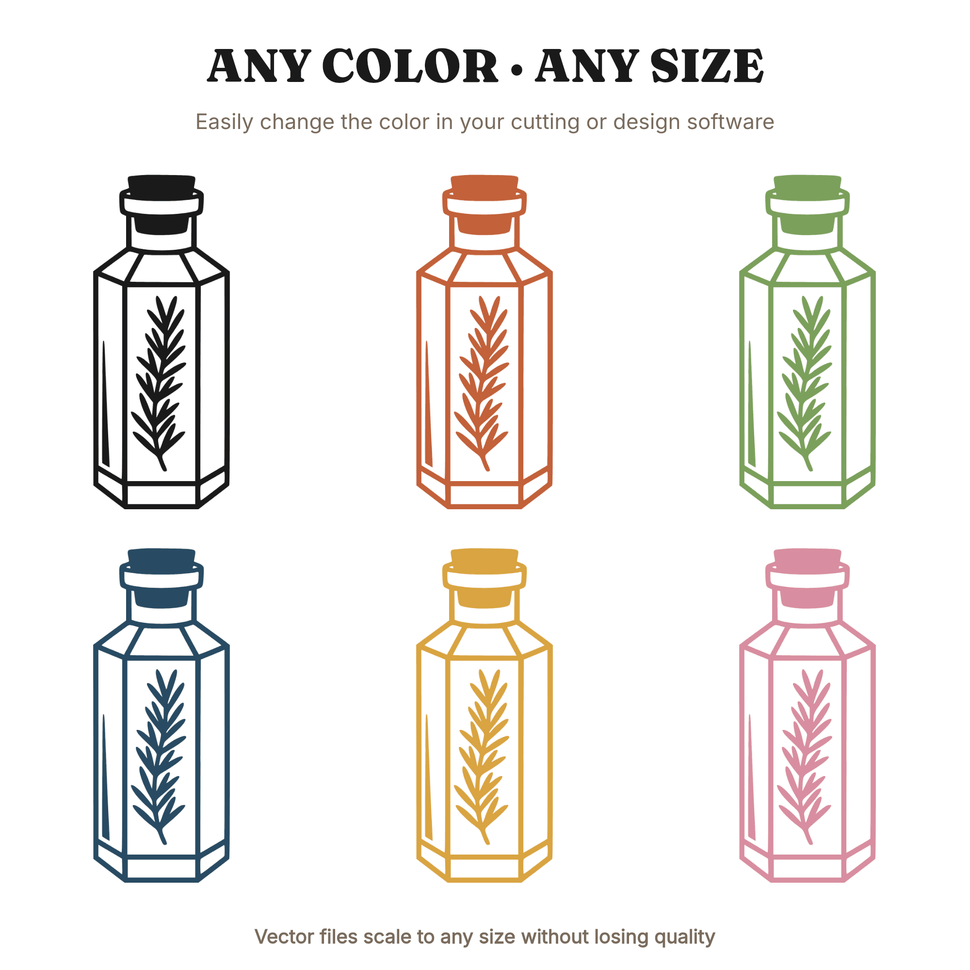 National Herb Day Apothecary Jar SVG PNG, Art Deco Rosemary Jar Cut File, Kitchen Witch Herb Crafter — view 2