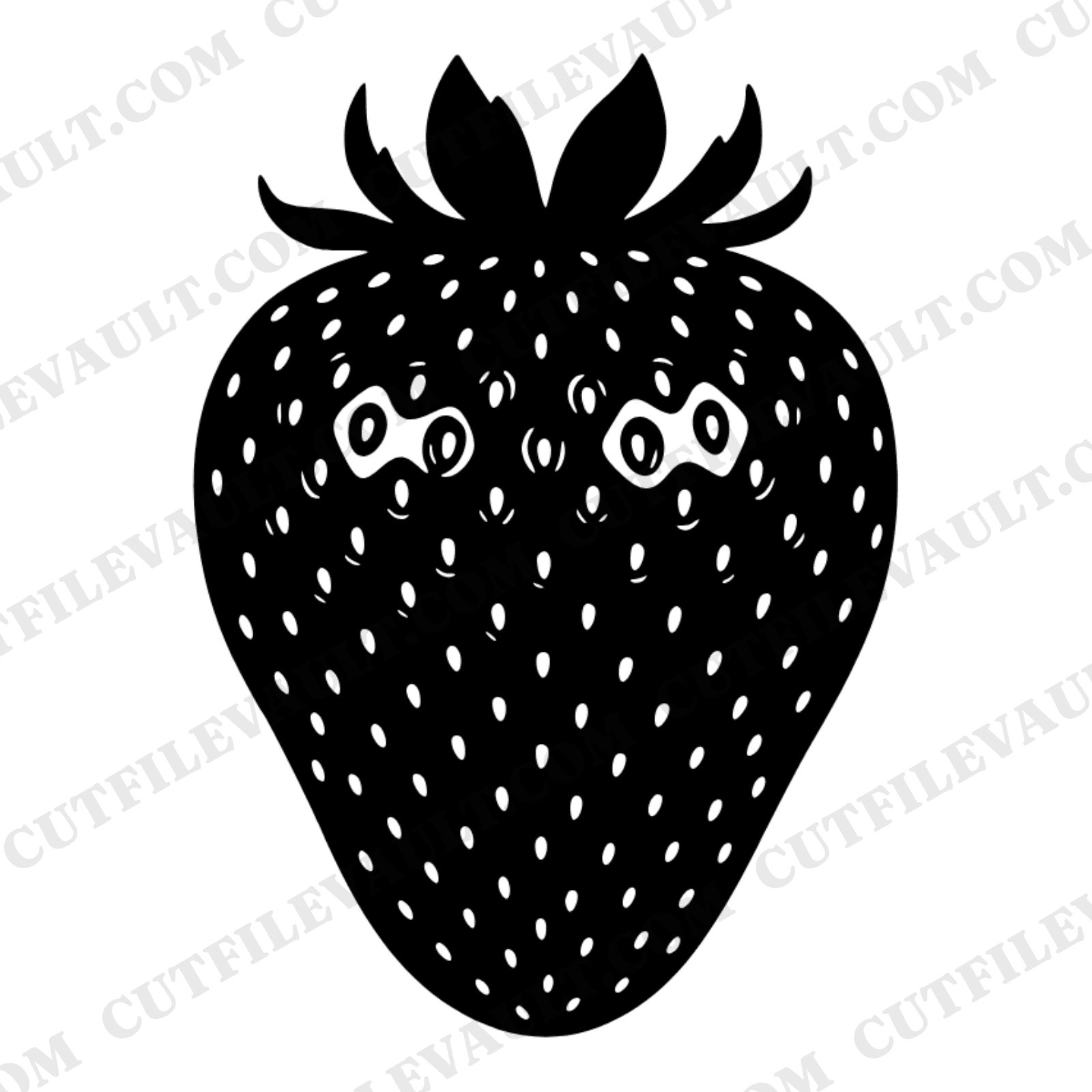 Botanical Strawberry Herbarium SVG PNG, Vintage Silhouette Cut File for Strawberry Sundae Day — view 1