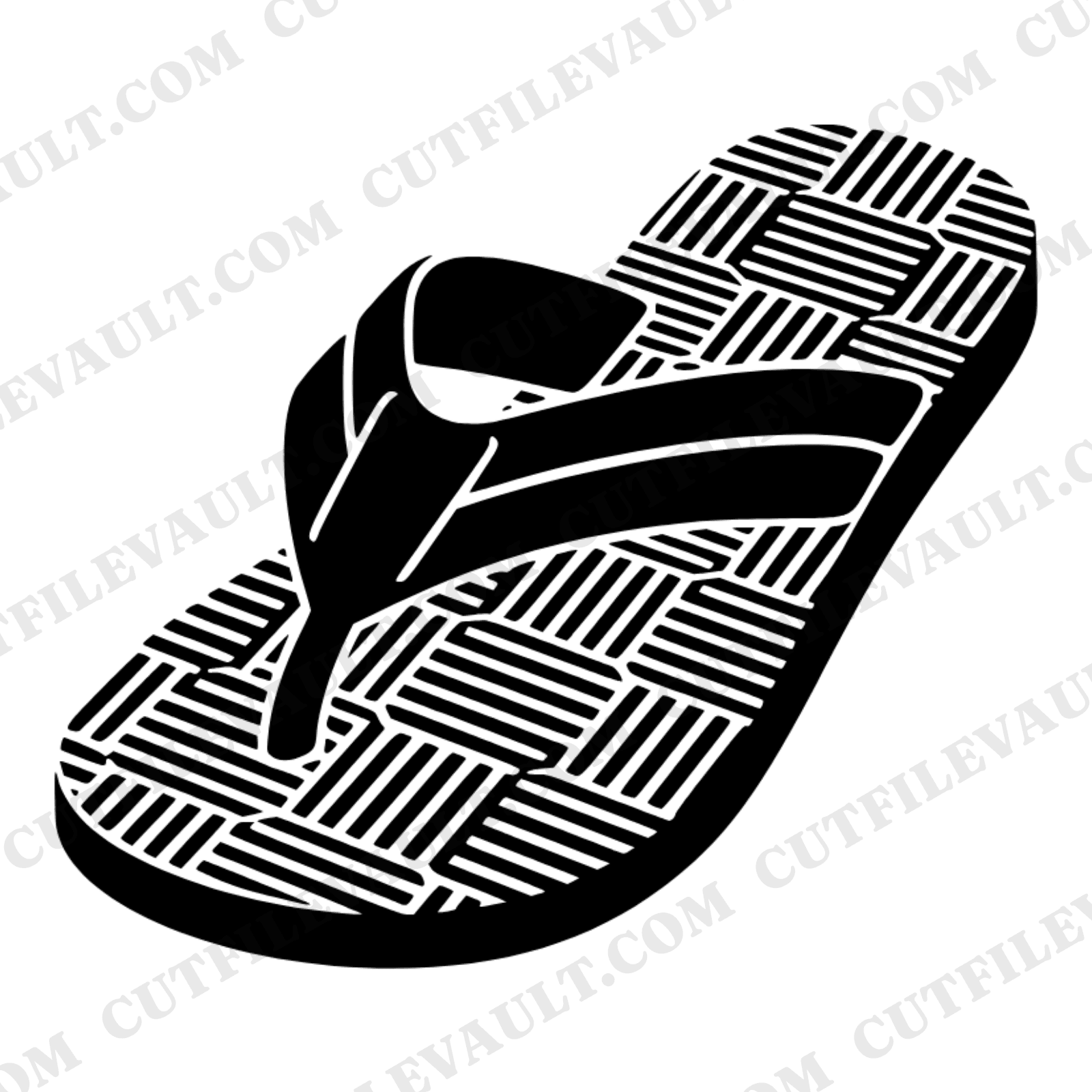 Art Deco Flip Flop SVG PNG, Geometric Summer Sandal Silhouette, National Flip Flop Day Cut File — view 1