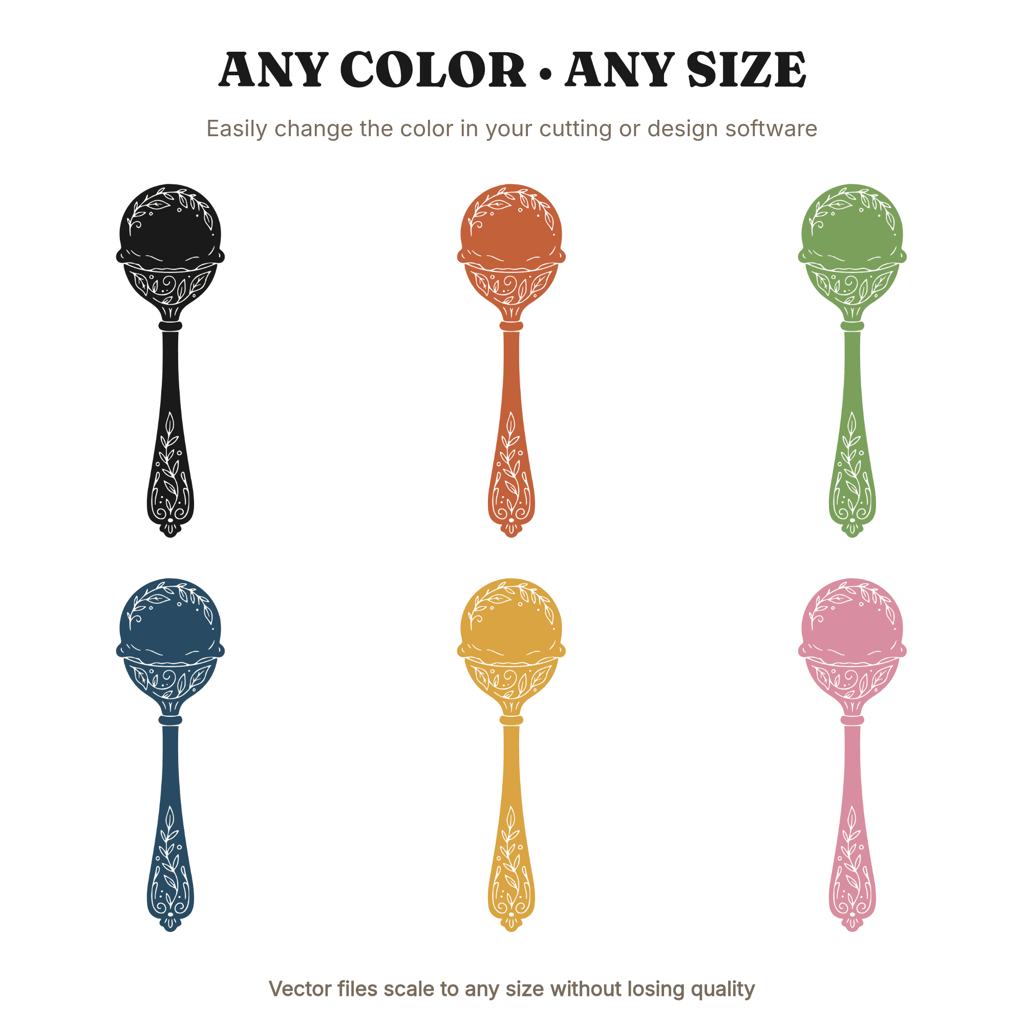 Vintage Ice Cream Scoop SVG PNG, Hand Drawn Ice Cream Utensil Cut File, National Ice Cream Day SVG — view 2