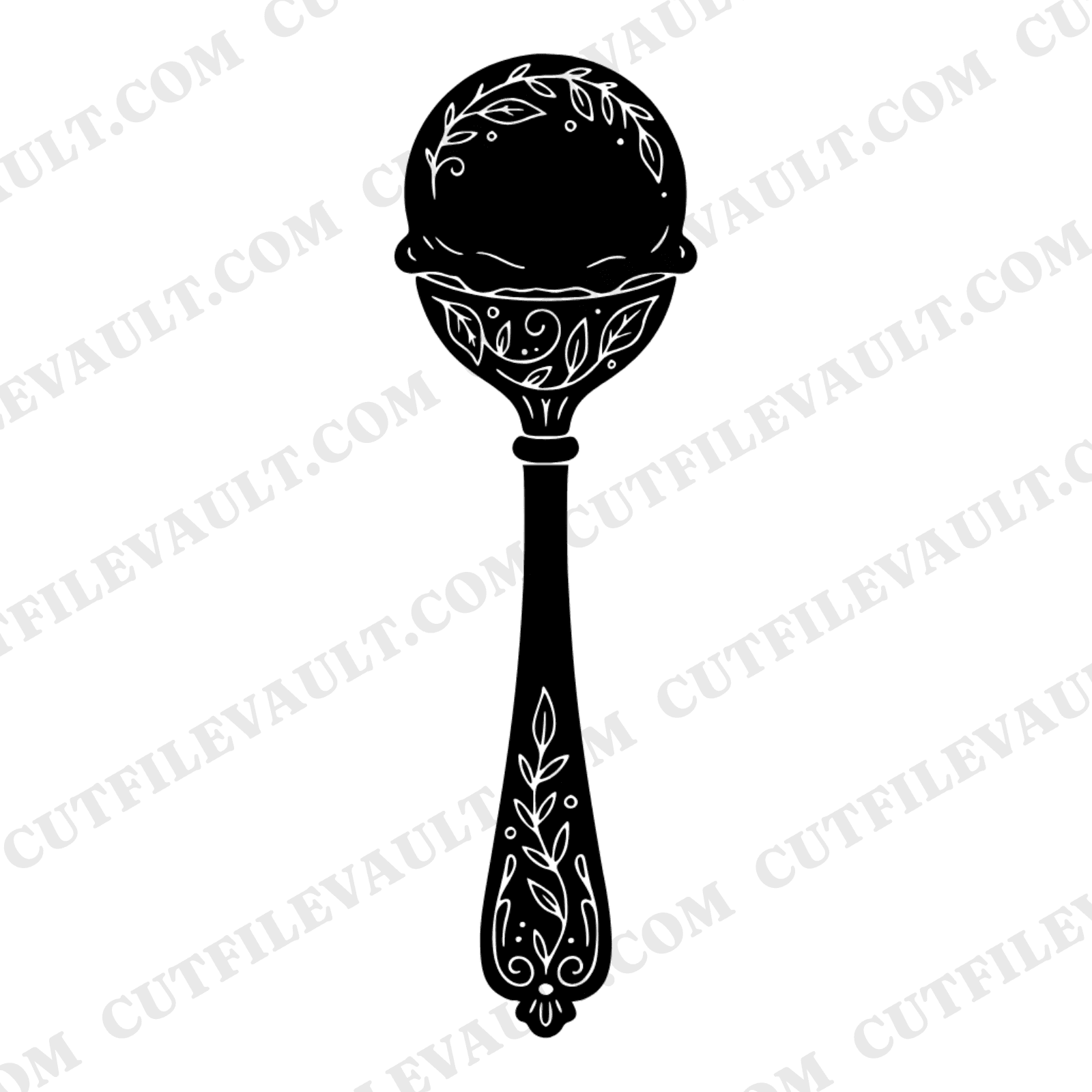 Vintage Ice Cream Scoop SVG PNG, Hand Drawn Ice Cream Utensil Cut File, National Ice Cream Day SVG — view 1