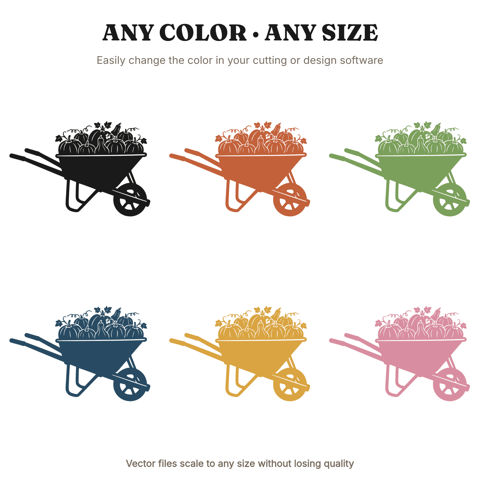 Vintage Wheelbarrow Pumpkin Harvest SVG PNG, Fall Farmhouse Decor Cut File, Autumn Pumpkin Spill Design — view 2