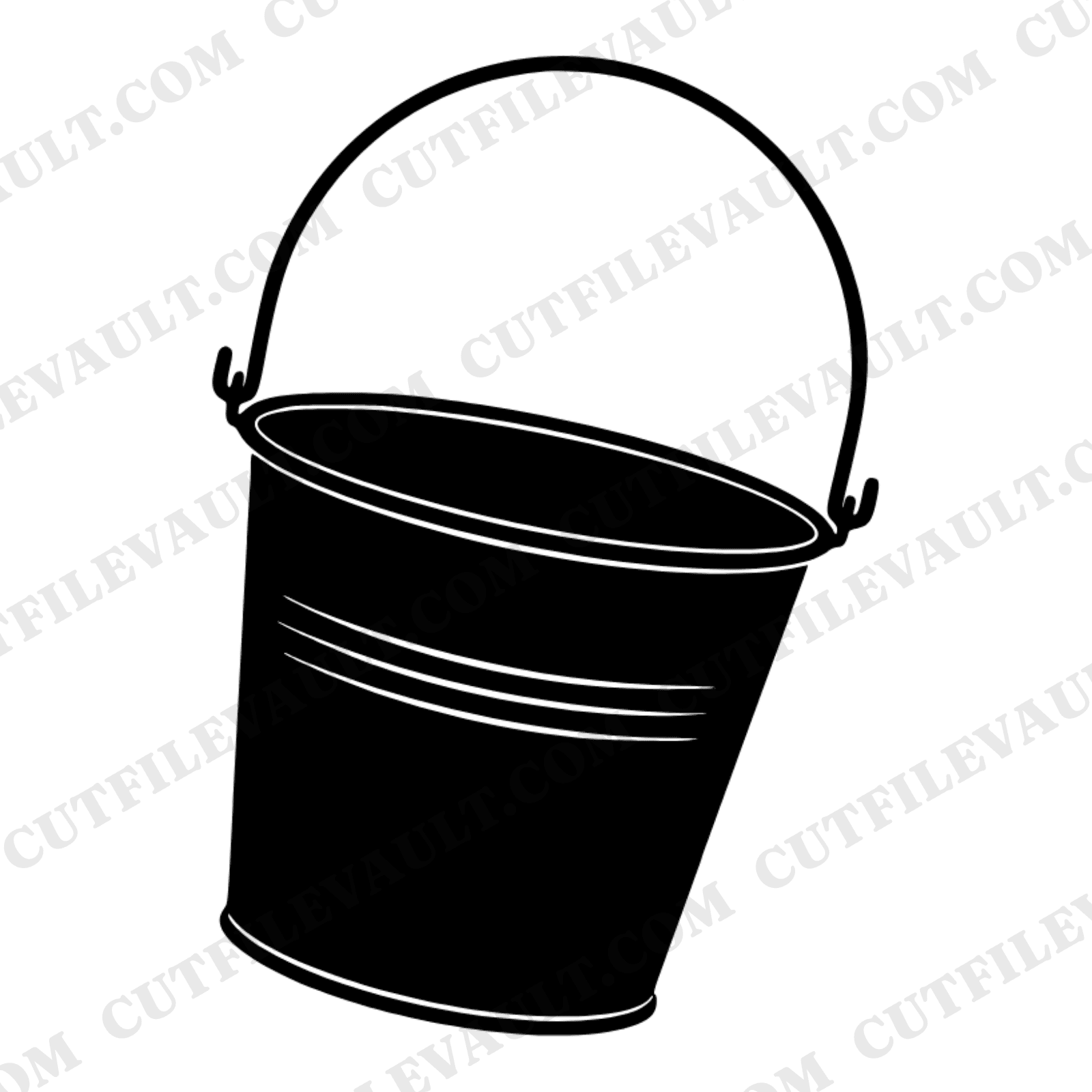 Vintage Sparkler Bucket SVG PNG, Retro 70s Fourth of July Silhouette, Americana Metal Pail Cut File — view 1
