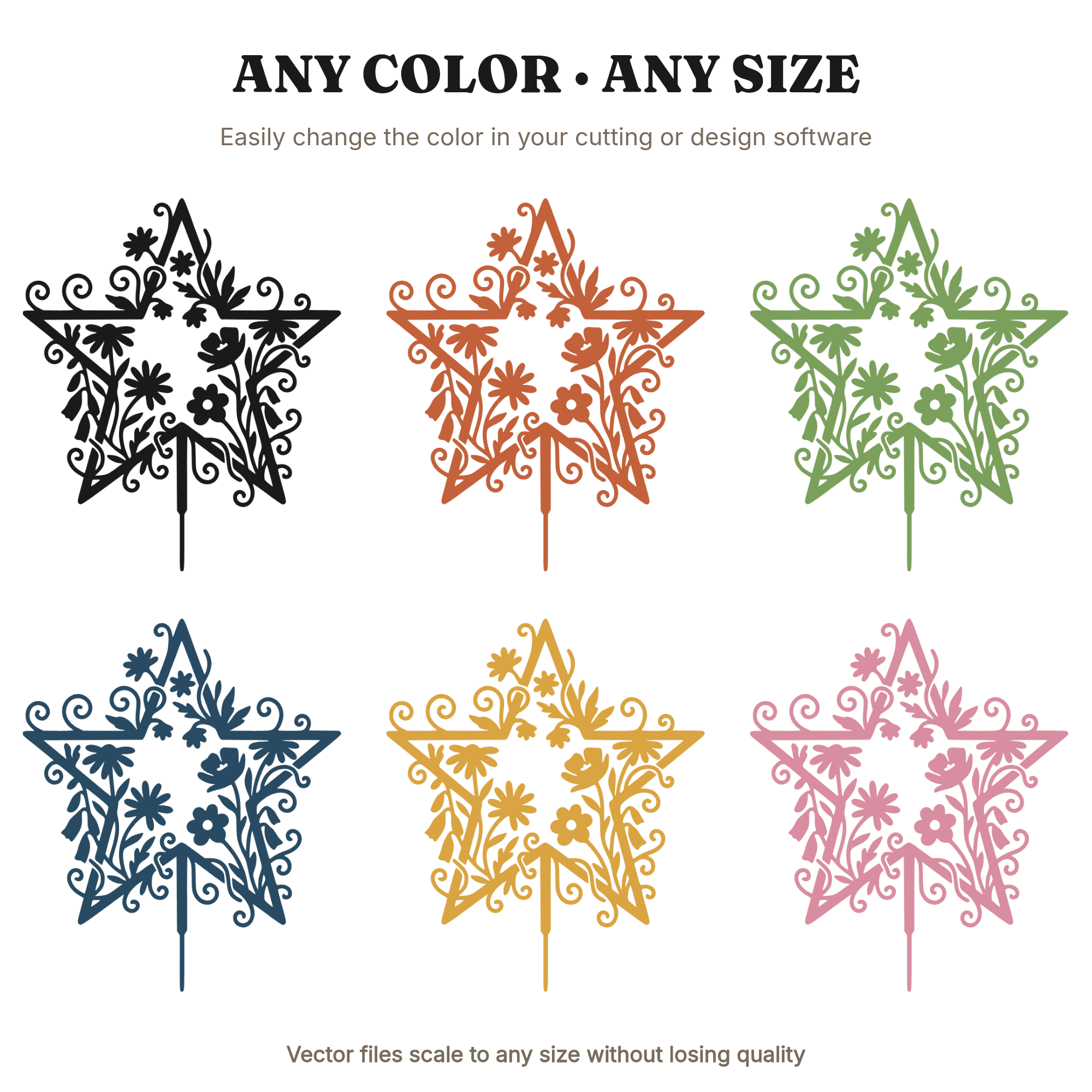 Sparkler Star Wildflower SVG PNG, Fourth of July Cottagecore Floral Cut File, Independence Day — view 2