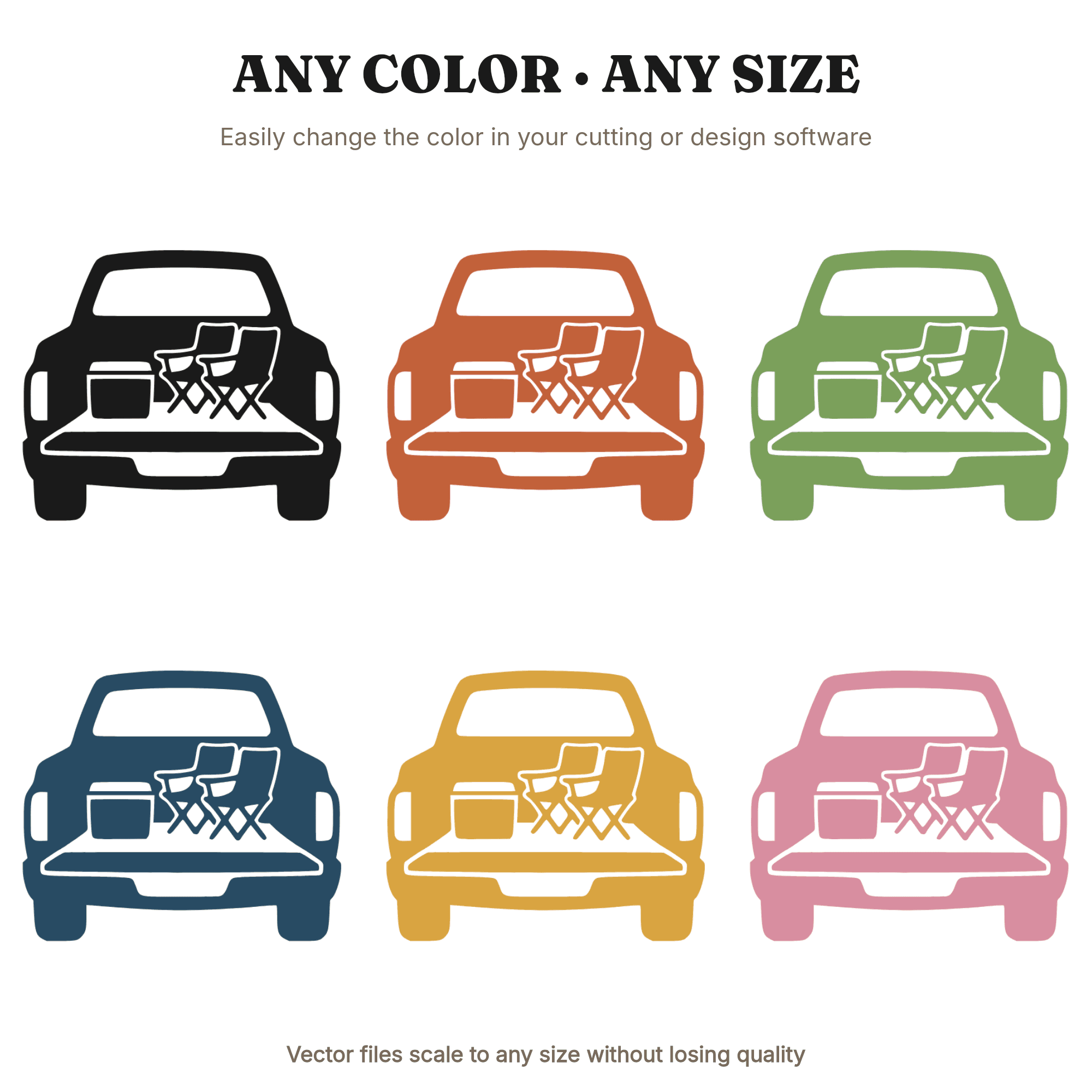 Tailgate Chill Pickup Truck SVG PNG, Father's Day Dad Silhouette Cut File, Cooler Lawn Chair Design — view 2