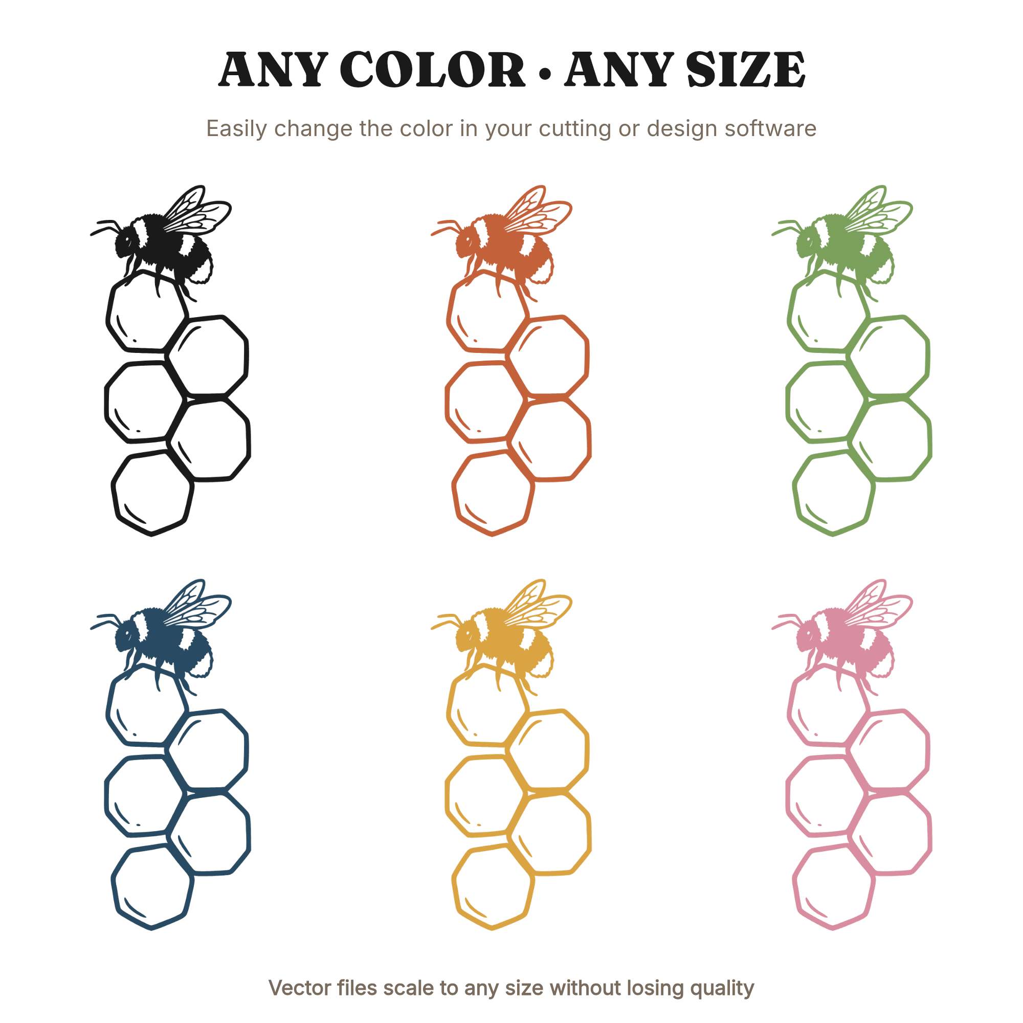 Honeycomb Bumble Bee SVG PNG Wedding Bridal Shower Craft Cut File Cottagecore Floral Decor — view 2