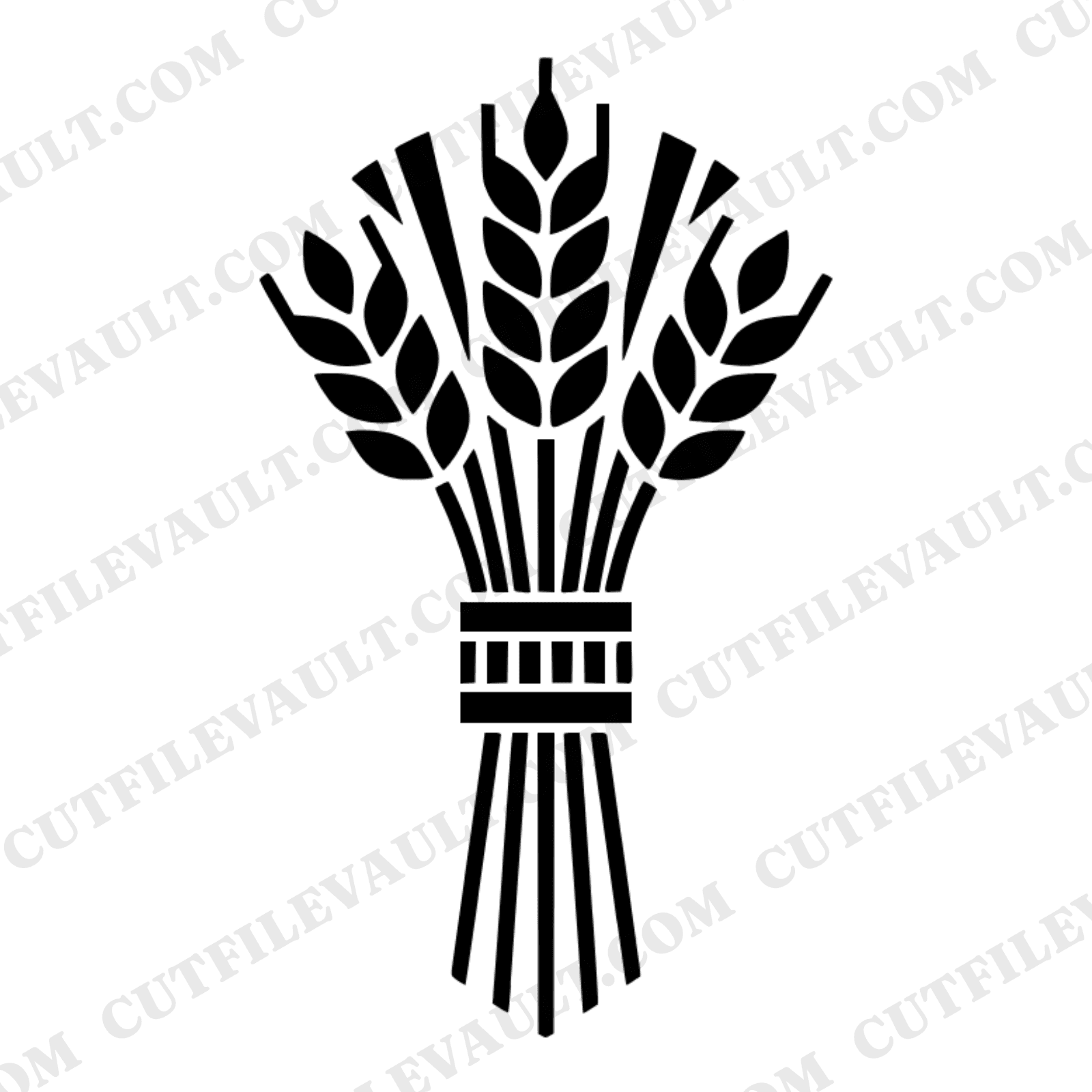Art Deco Wheat Sheaf SVG PNG, Harvest Bundle Cut File, Labor Day Grain Clipart, Autumn Farmhouse Decor — view 1