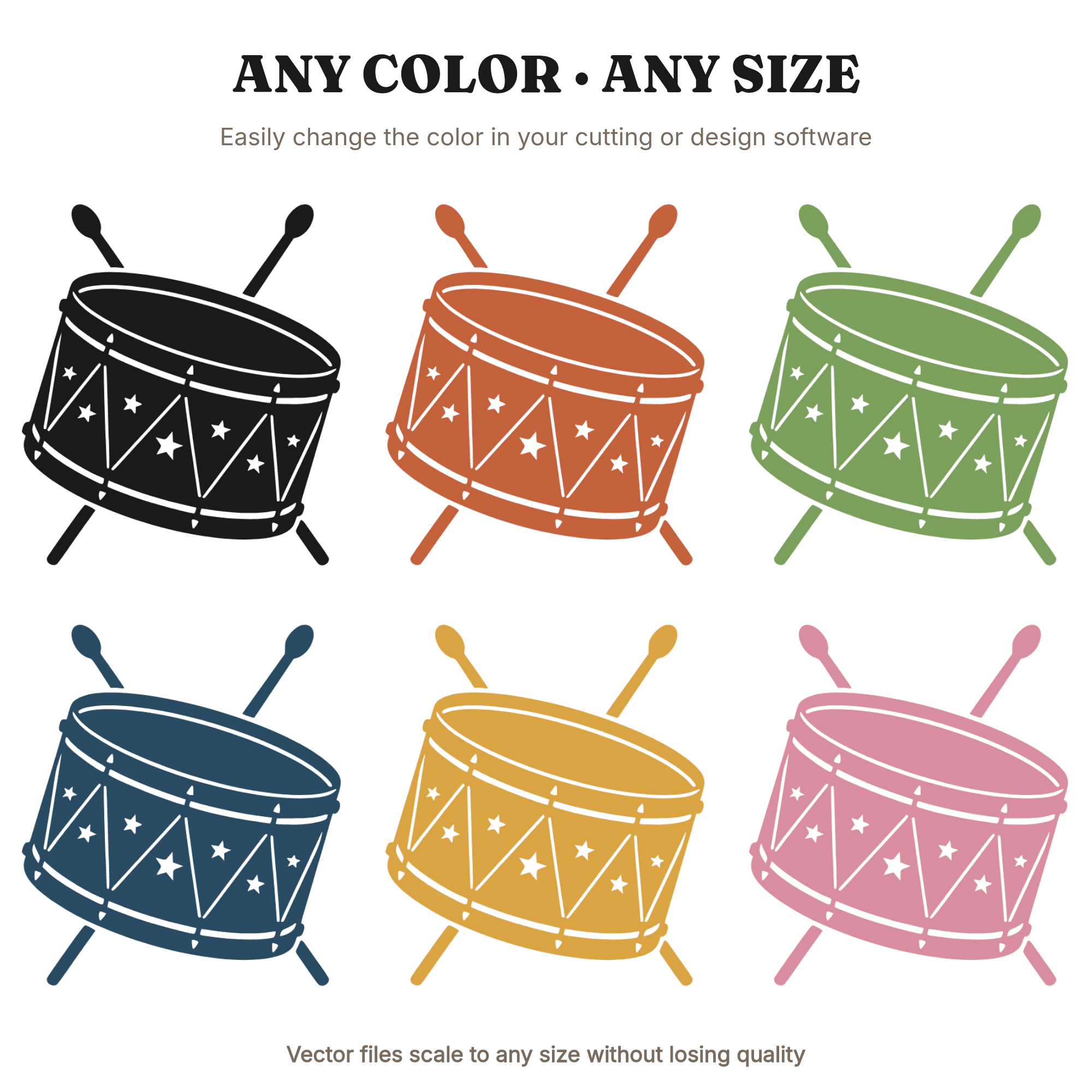 Celestial Parade Drum SVG PNG, Crossed Drumsticks Fourth of July Cut File, Mystical Patriotic Design — view 2