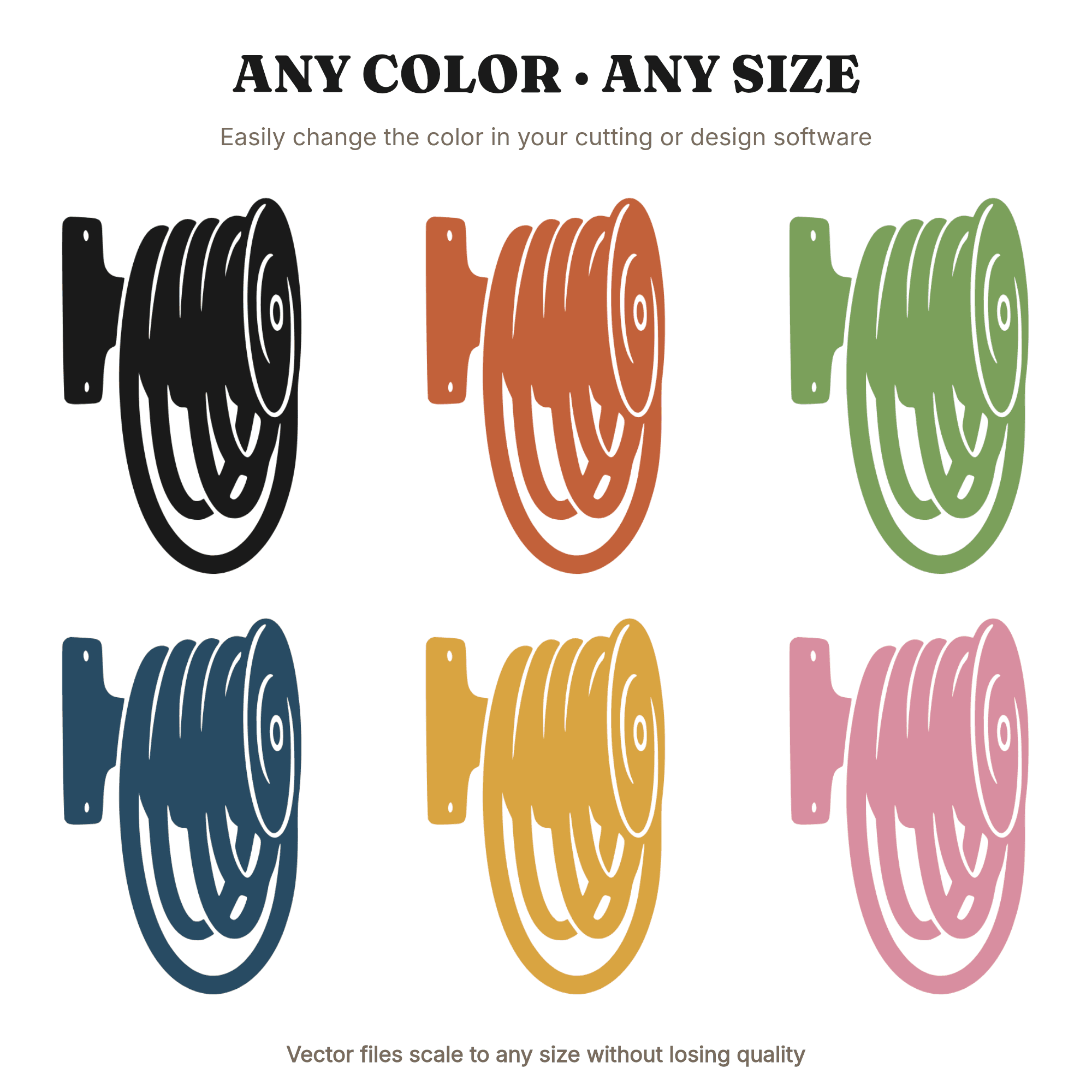 Vintage Garden Hose Reel SVG PNG, Father's Day Lawn Care Dad Gift, Retro Gardening Tool Cut File — view 2