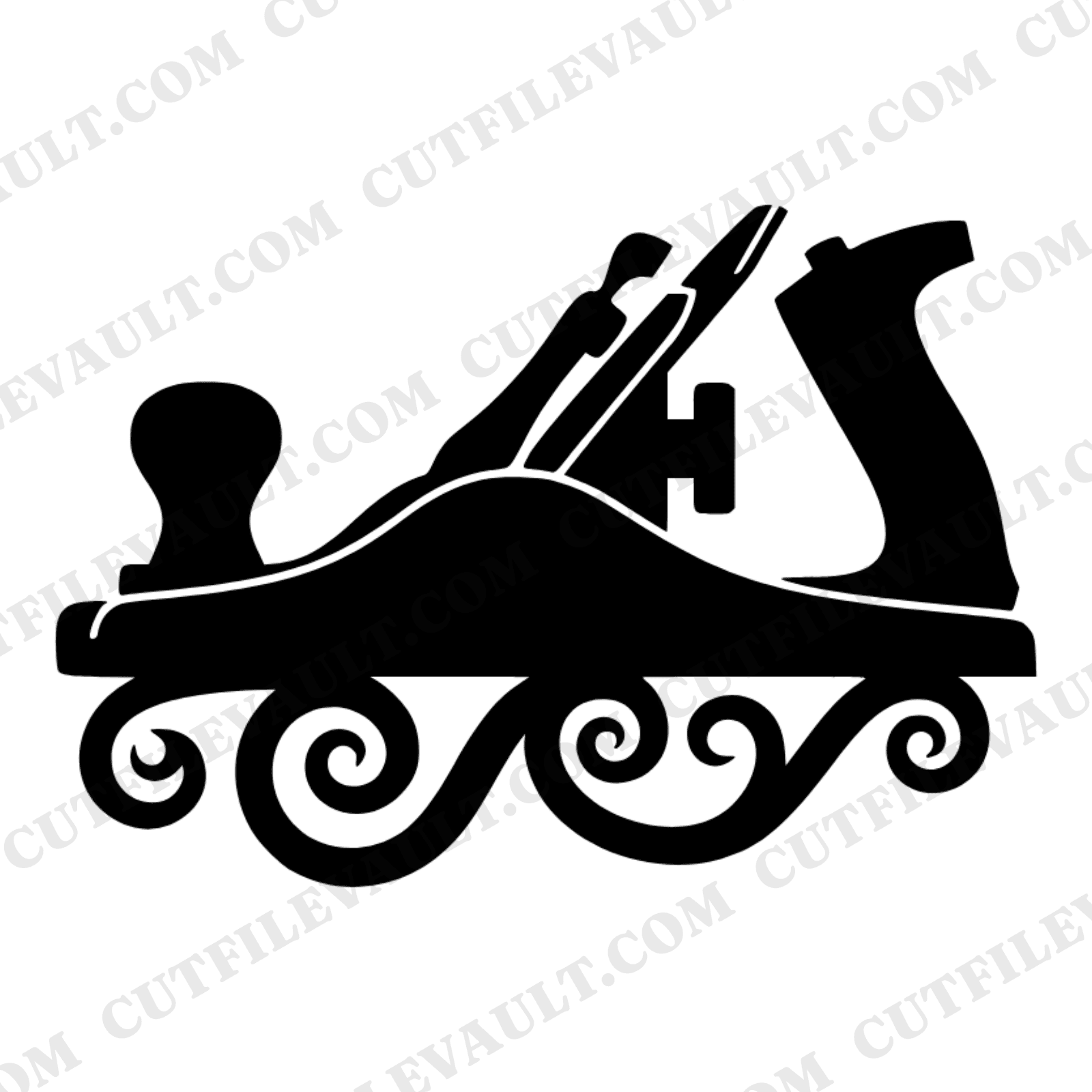 Hand Plane Wood Shavings SVG PNG Labor Day Woodworking Craftsman Silhouette Cut File — view 1