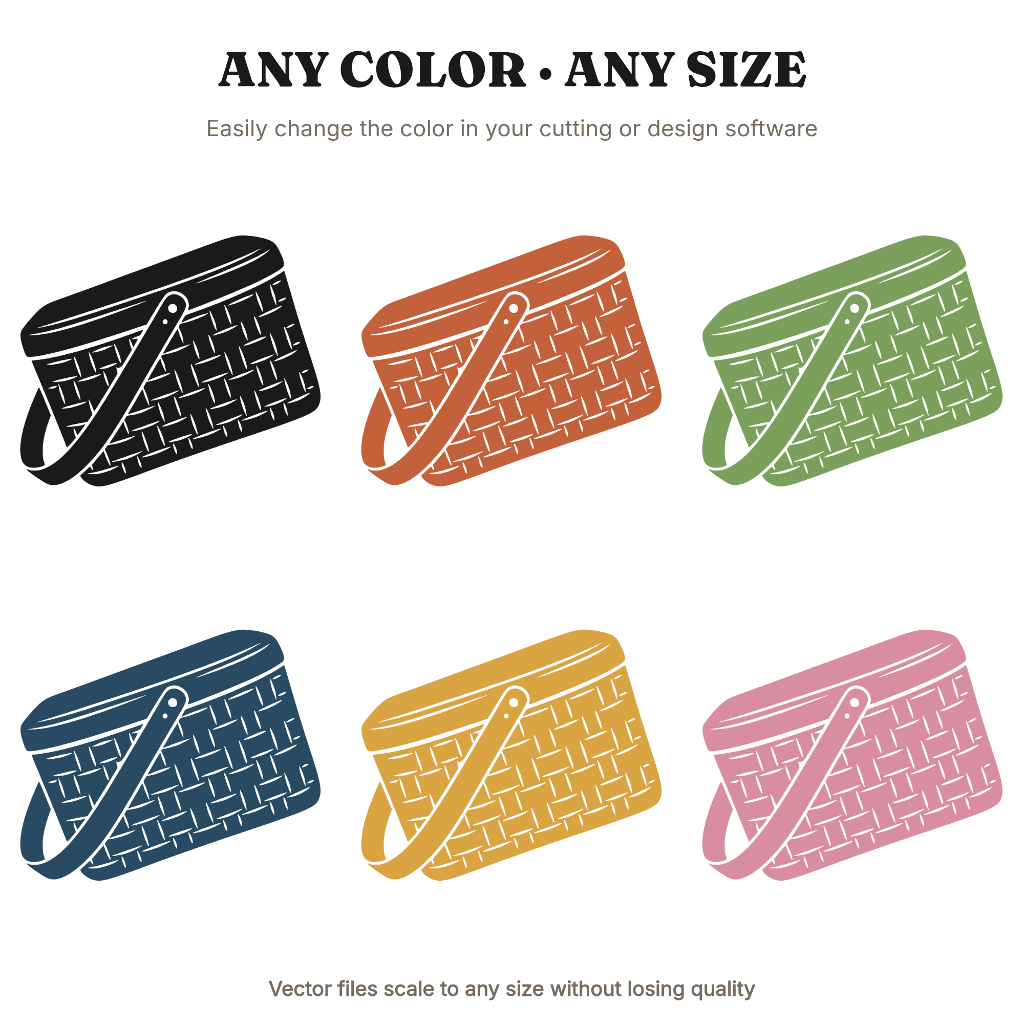 Vintage Fishing Creel Basket SVG PNG, Retro 70s Father's Day Cut File, Tilted Woven Creel Design — view 2