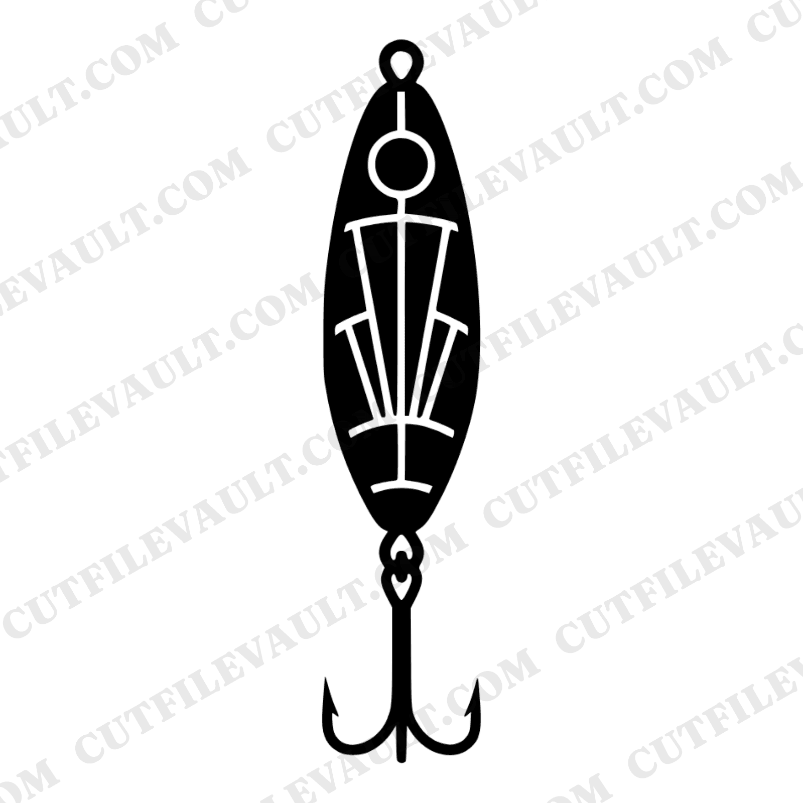 Vintage Art Deco Fishing Lure SVG PNG, Stained Glass Father's Day Cut File, Fisherman Gift Design