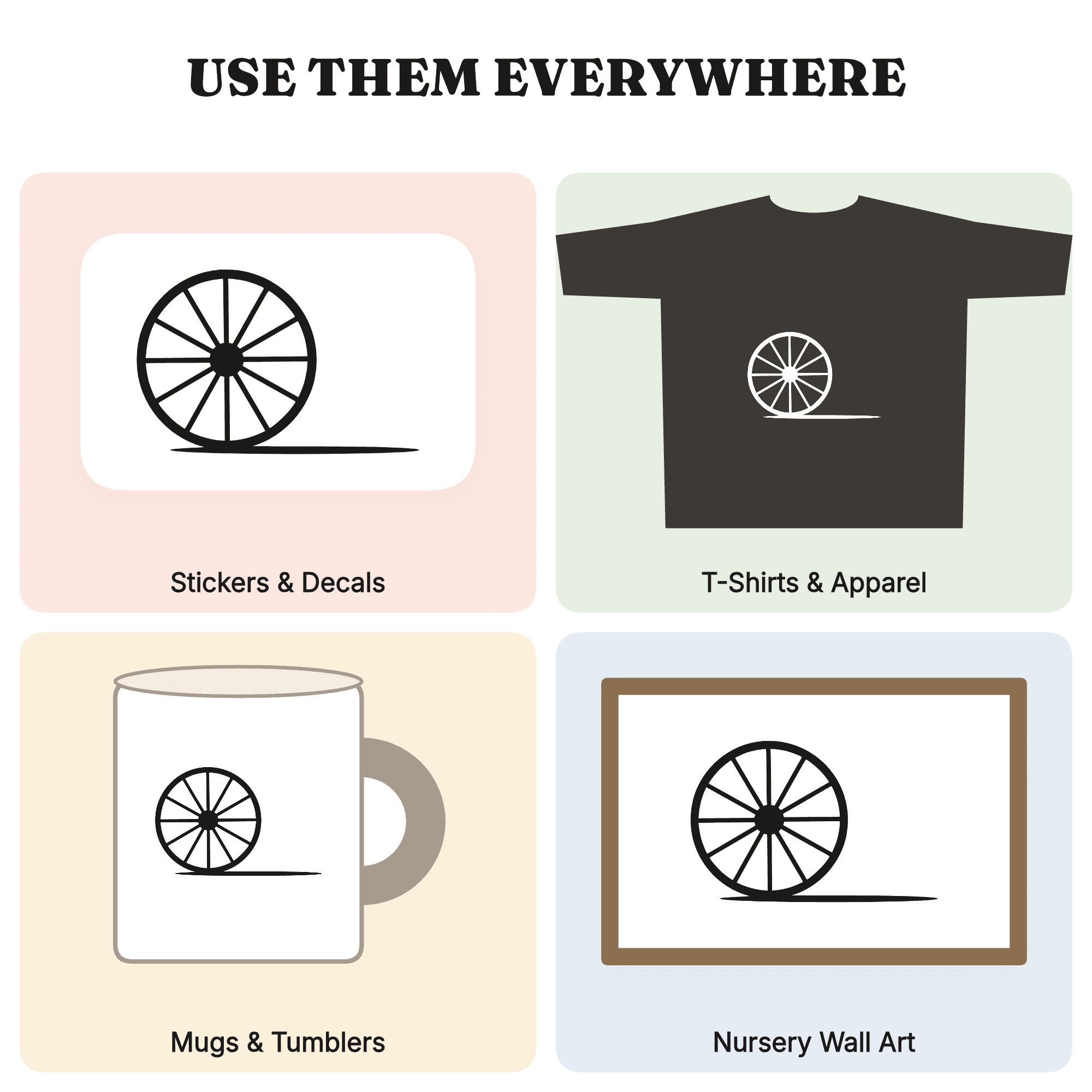 Summer Solstice SVG PNG Bicycle Wheel Sunburst Cut File Nordic Geometric Cottagecore Decor — view 3