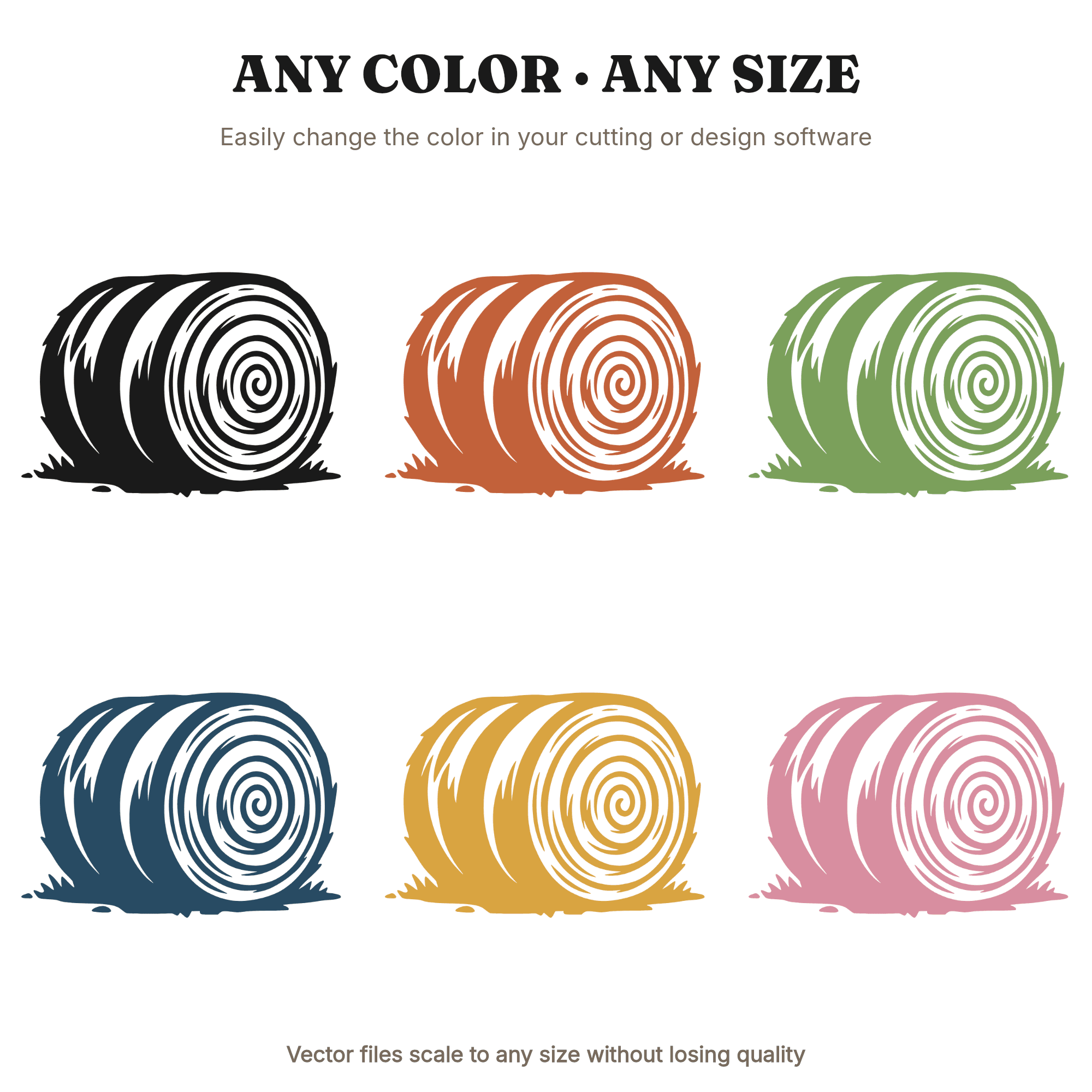 Round Hay Bale SVG PNG, Fall Harvest Silhouette, Autumn Farm Cut File, Pumpkin Spice Season Design — view 2