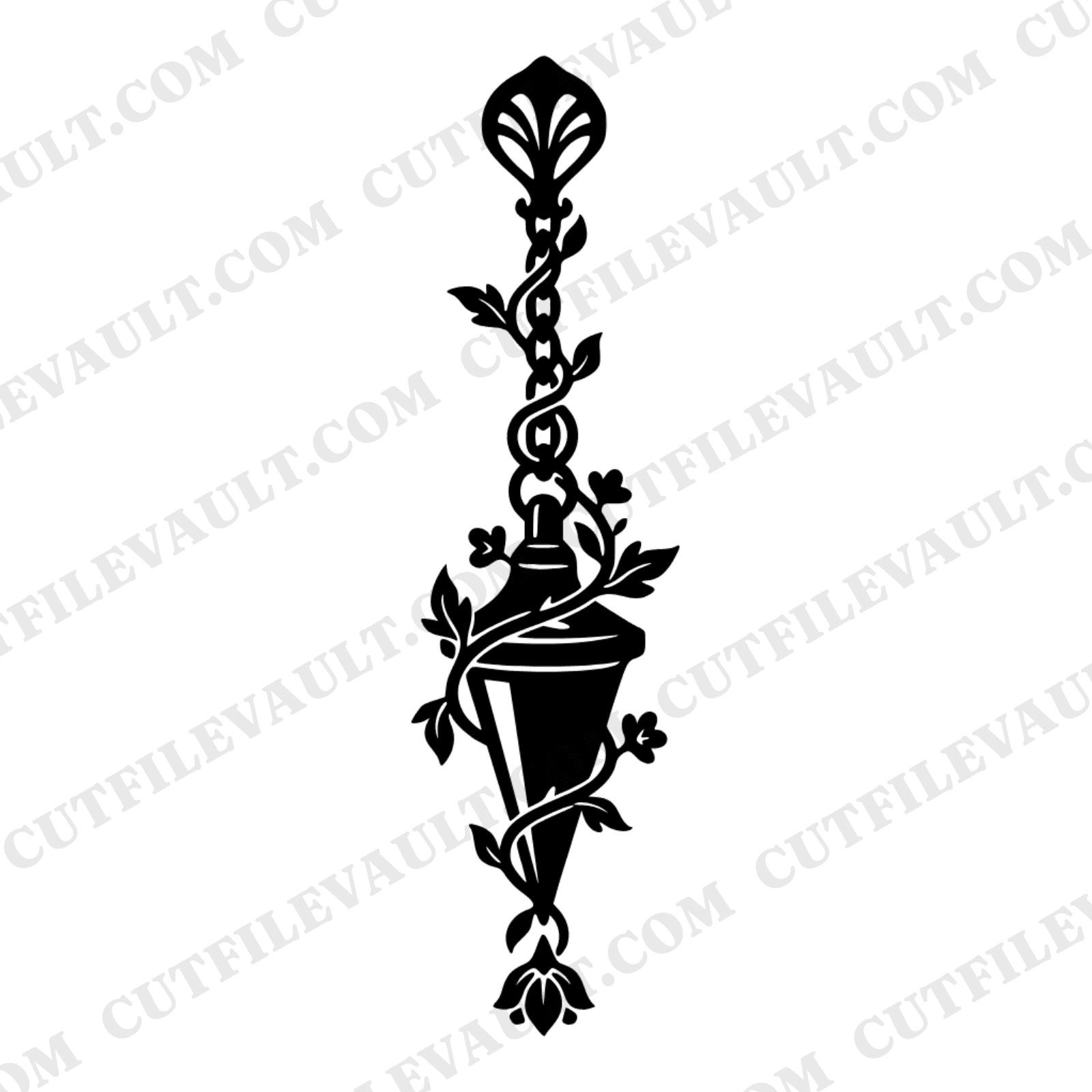 Vintage Plumb Bob SVG PNG Art Nouveau Vine Labor Day Tool Craftsman Cut File Design — view 1