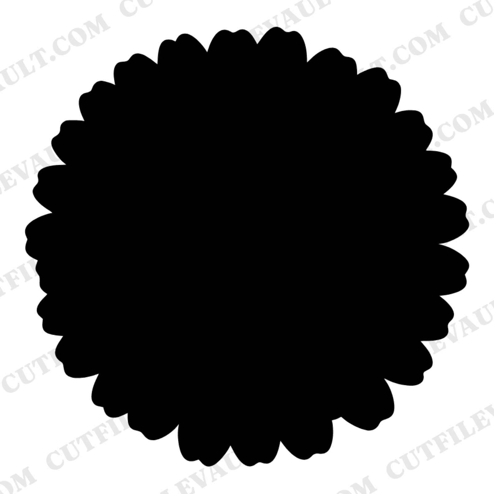 Summer Solstice Zinnia Flower SVG PNG, Radial Bloom Cut File, Modern Brutalist Floral Design — view 1