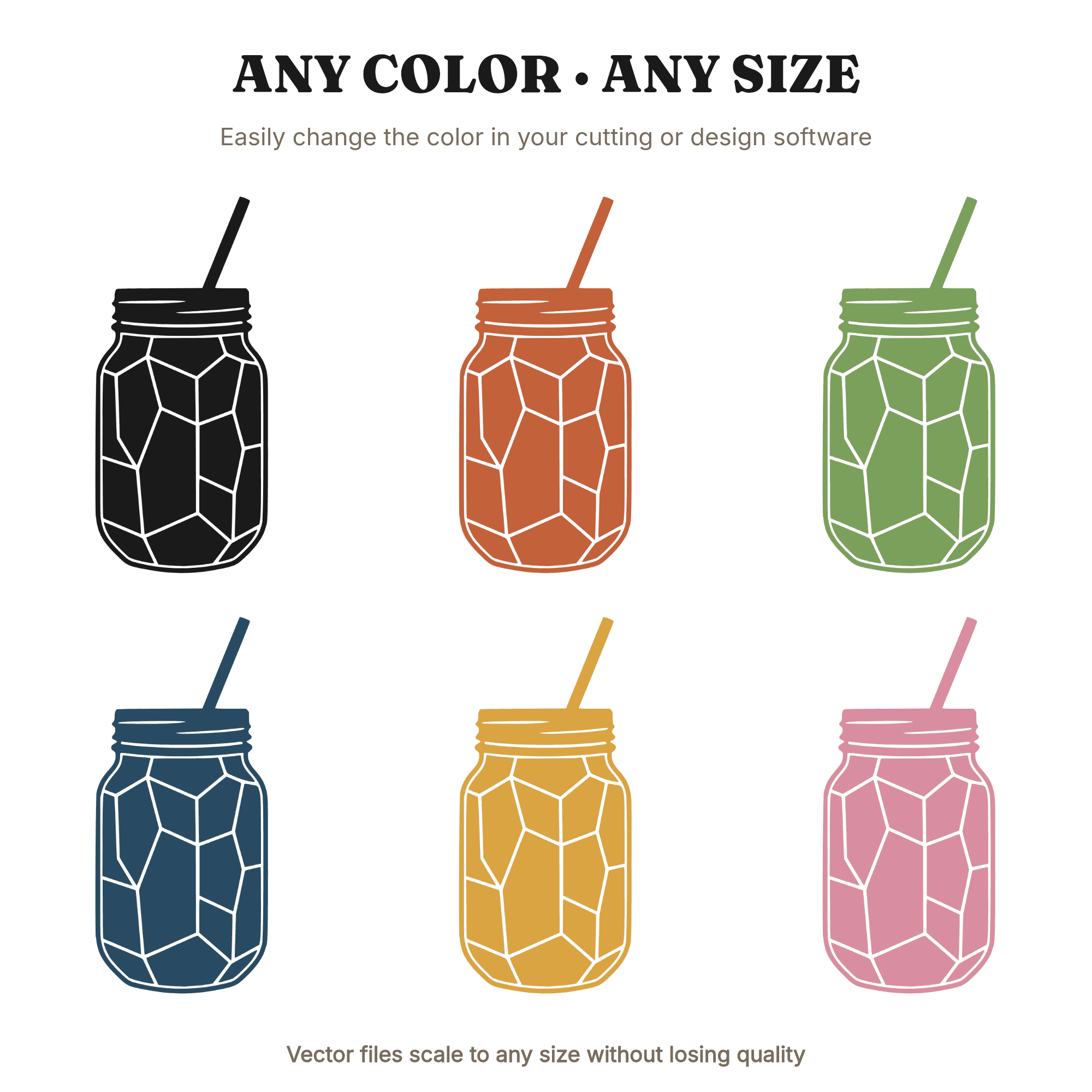 Celestial Lemonade Mason Jar SVG PNG Stained Glass Facets Mystical Summer Craft Cut File — view 2