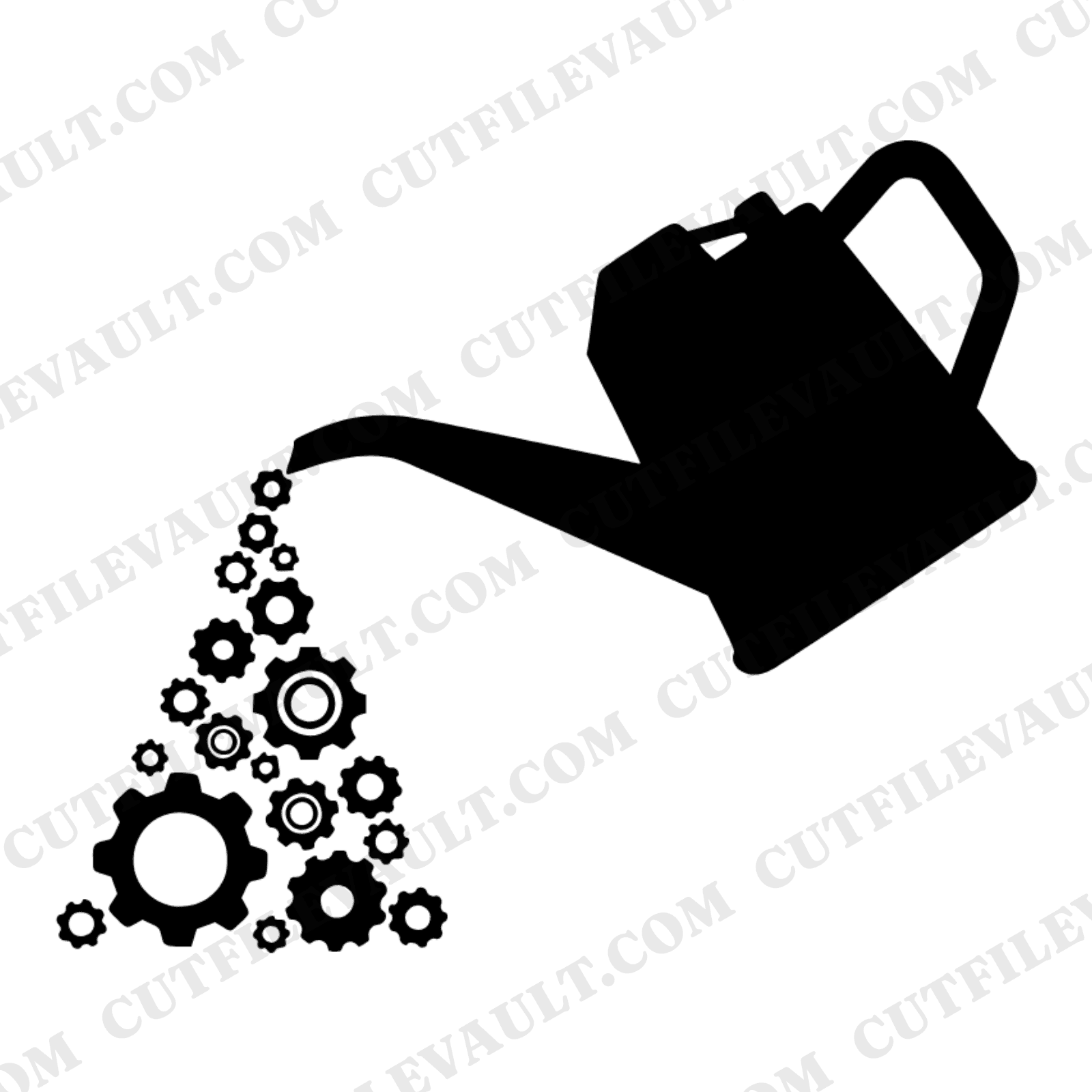 Vintage Oil Can with Gear Droplets SVG PNG Labor Day Steampunk Industrial Worker Craft Cut File — view 1